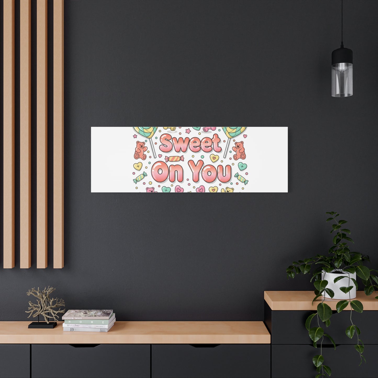 Sweet On You Canvas | Valentine Candycore heart candy pattern, pastel snackcore art