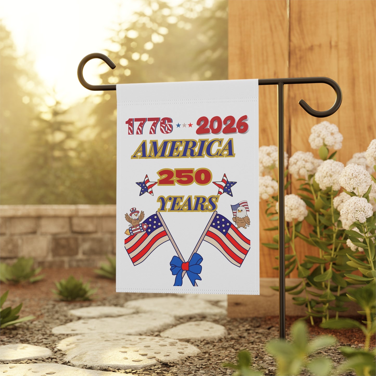 1776-2026 America 250 Years celebration banner | Patriotic Flag House Banner