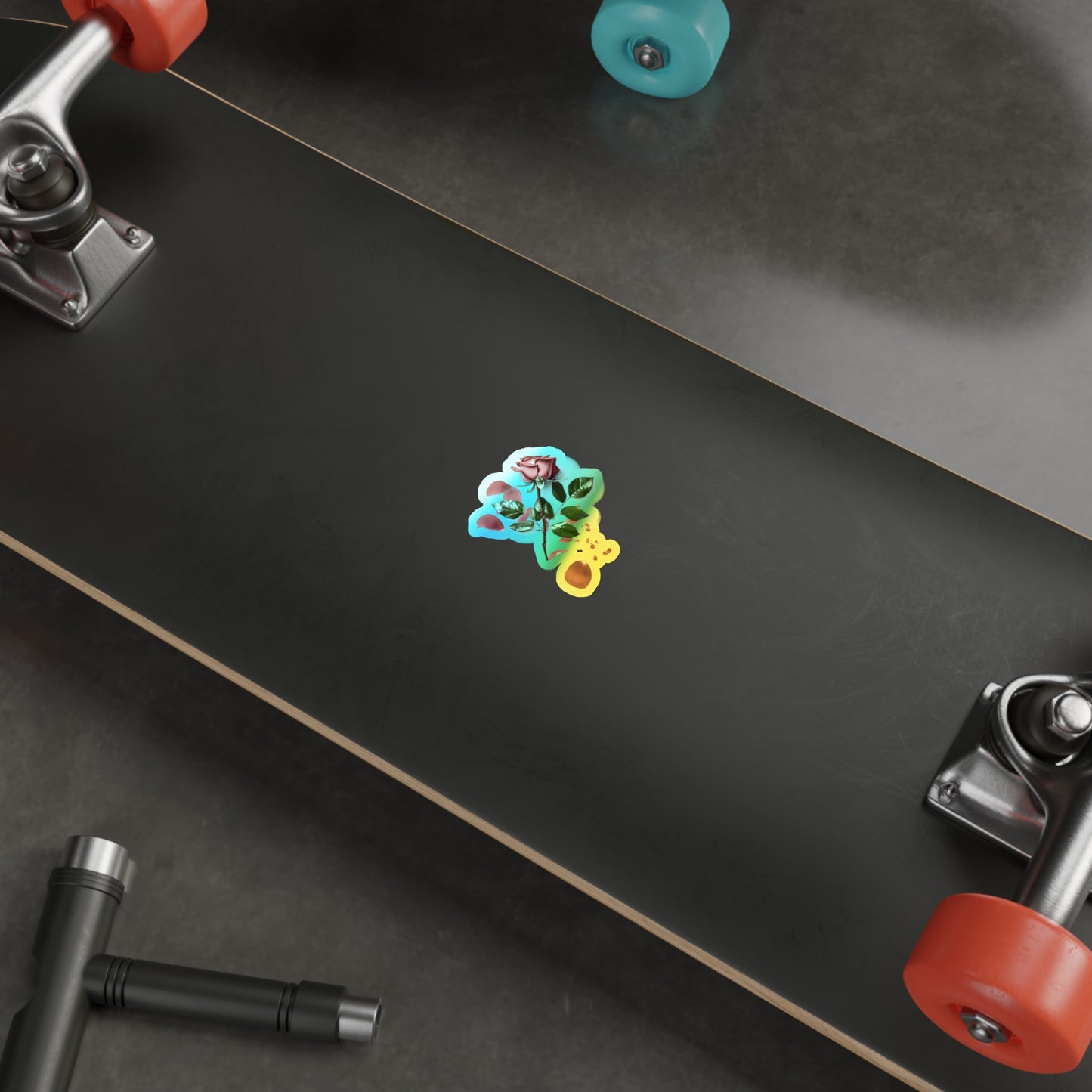 Holographic Rose Sticker | Die Cut Floral Hologram Sticker