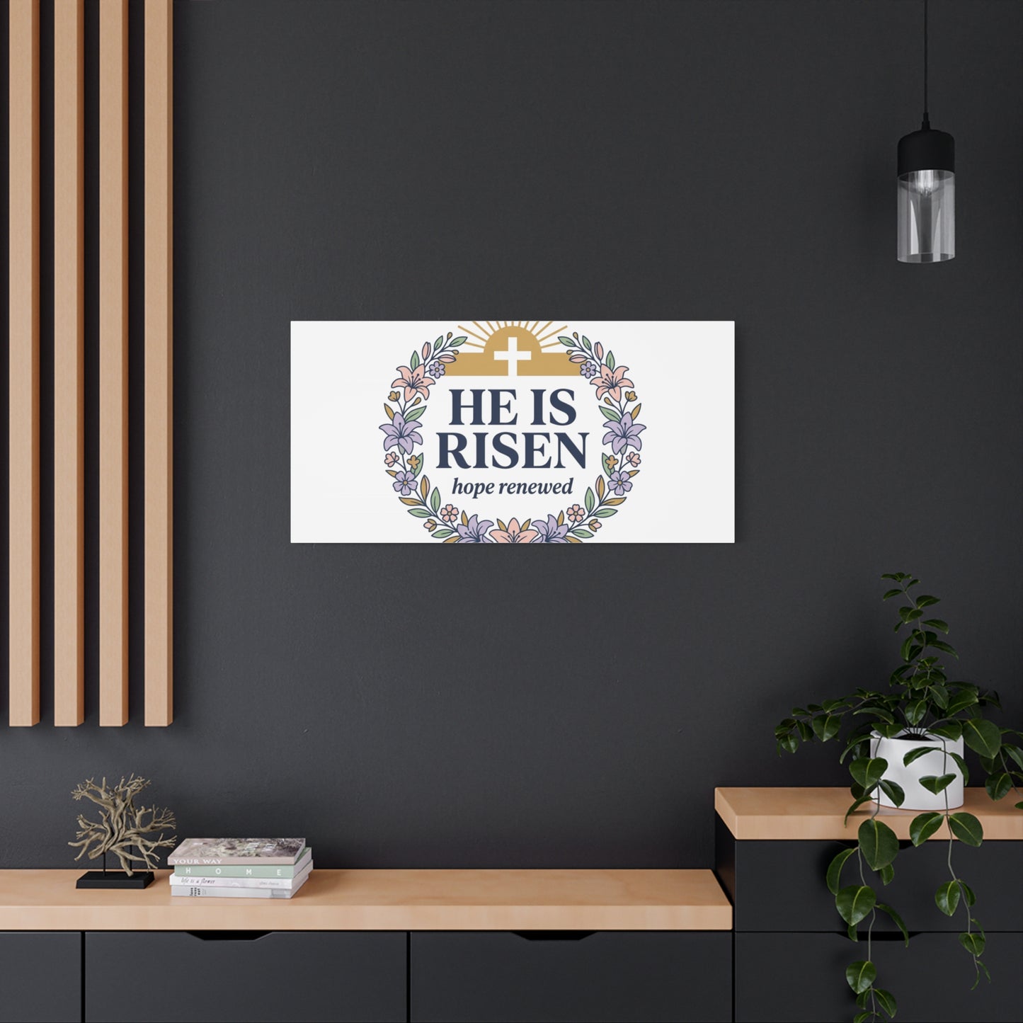 He Is Risen Canvas | Christian Easter Wall Art, Resurrection Scripture