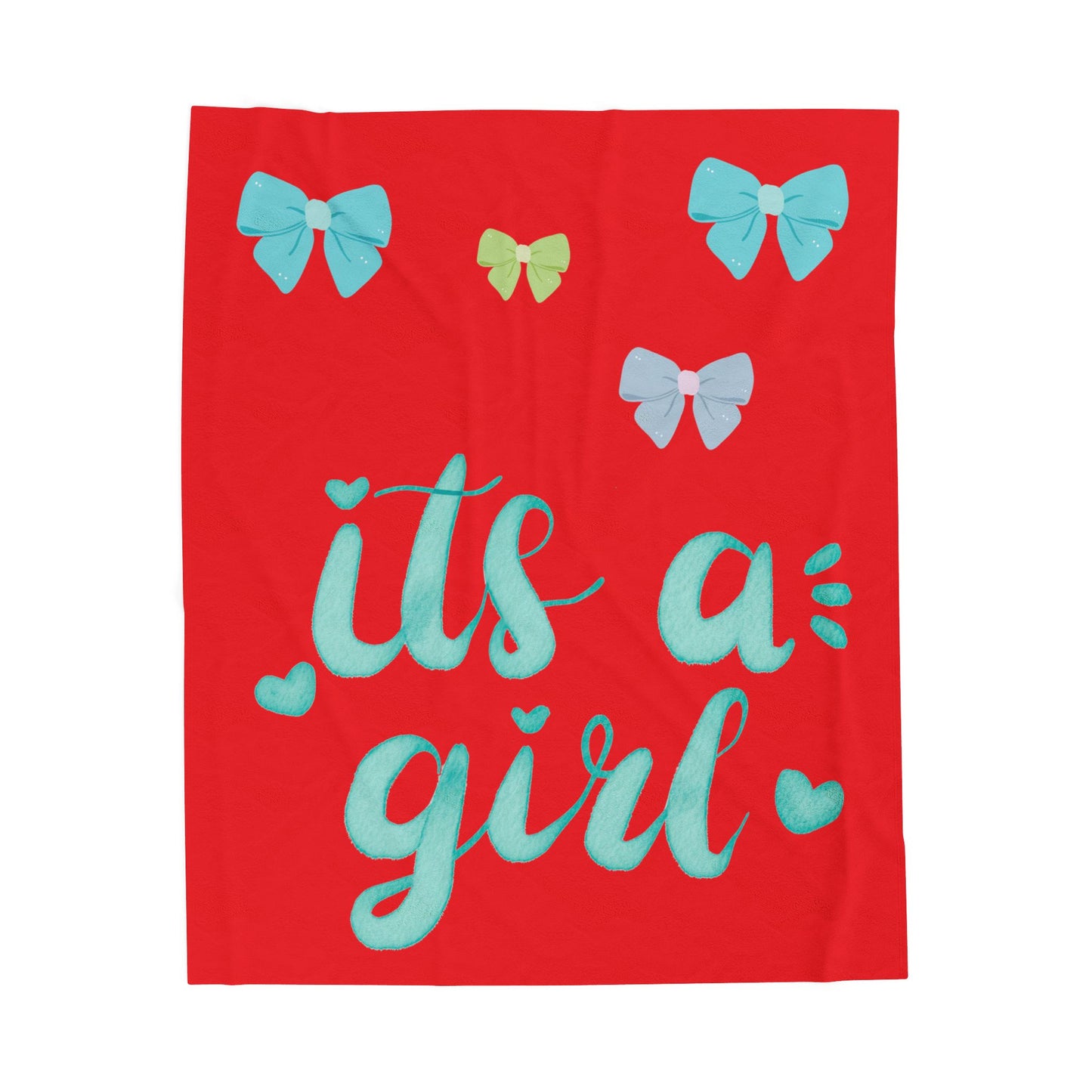 Velveteen Plush Blanket - "It's a Girl" Baby Announcement Throw