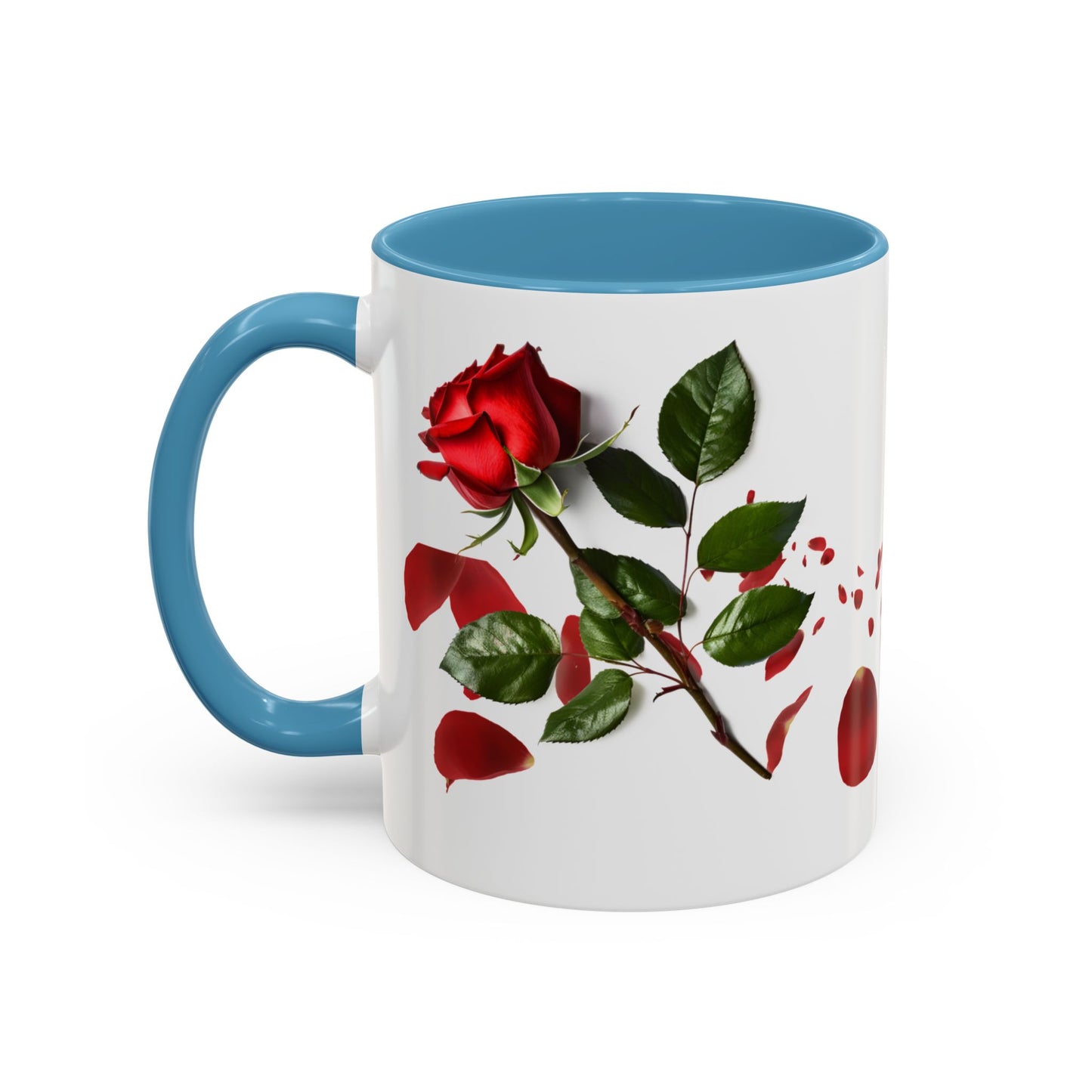 Red Rose Petals Accent Coffee Mug | 11oz 15oz