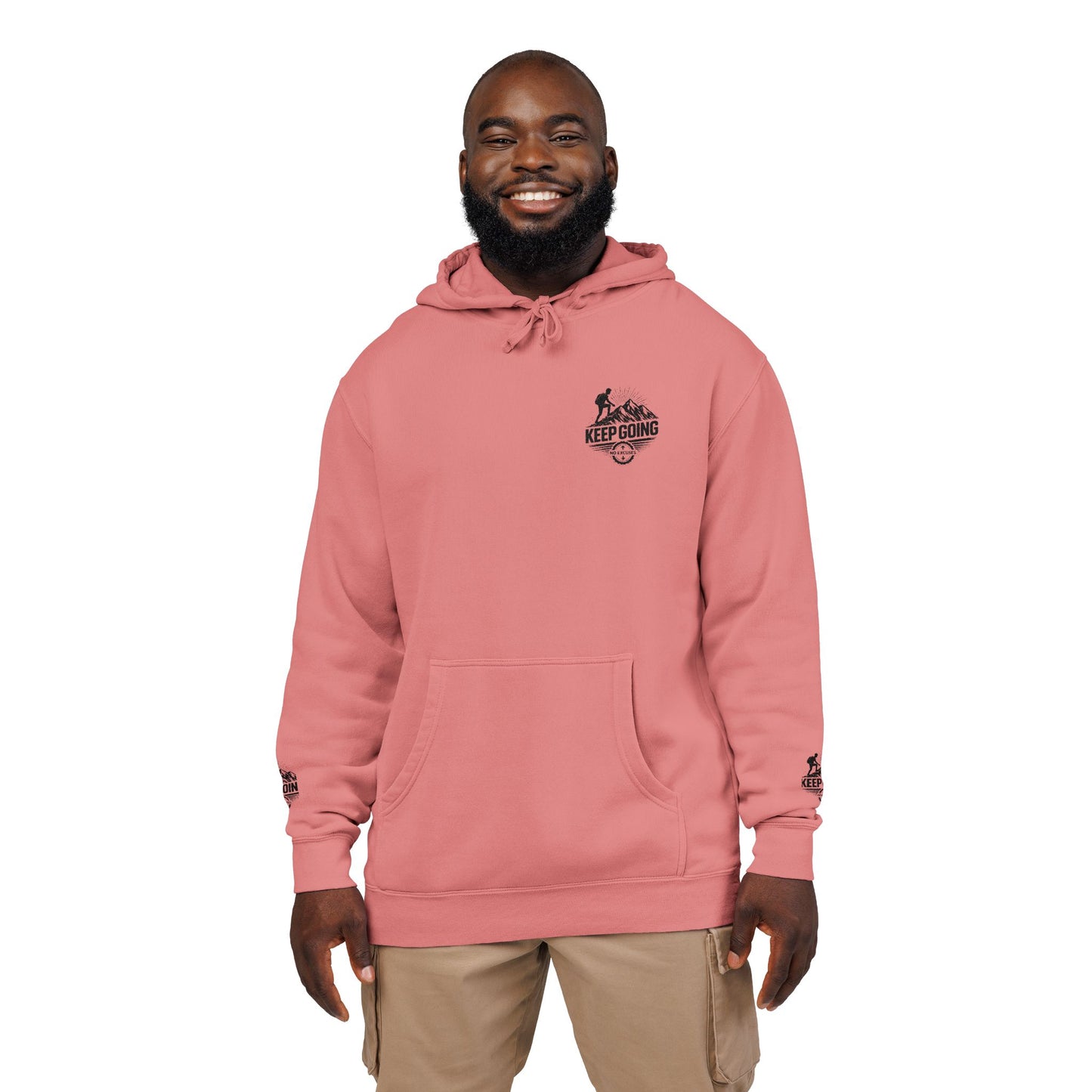 Keep Going Hoodie | Motivational Text Pigment-Dyed Hoodie