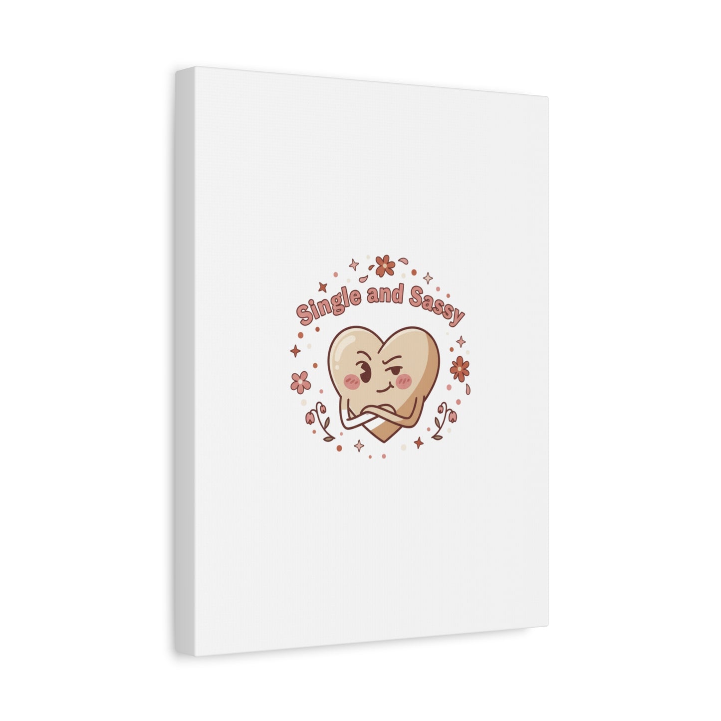Single and Sassy Heart Canvas | Anti‑Valentine, Pastel Cynic Wall Art