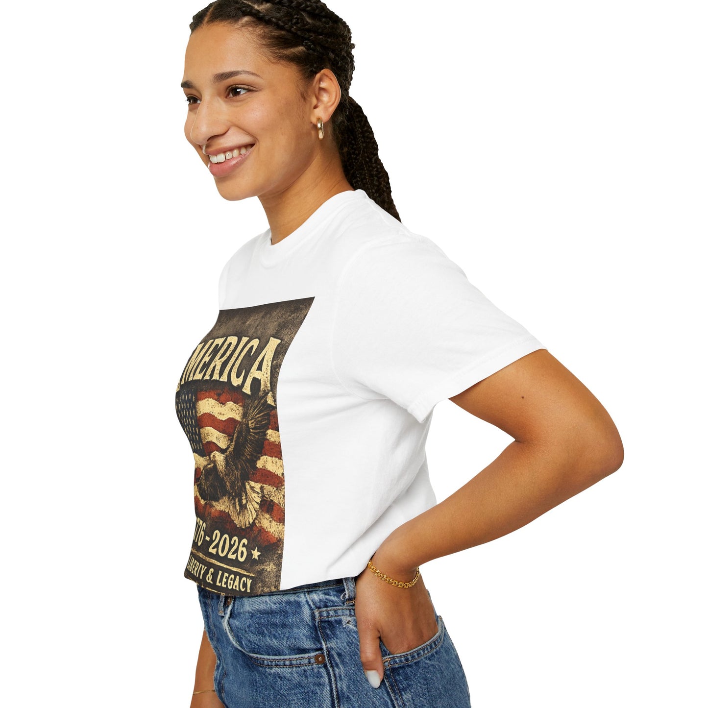 America 1776-2026 Vintage Flag Eagle T-shirt