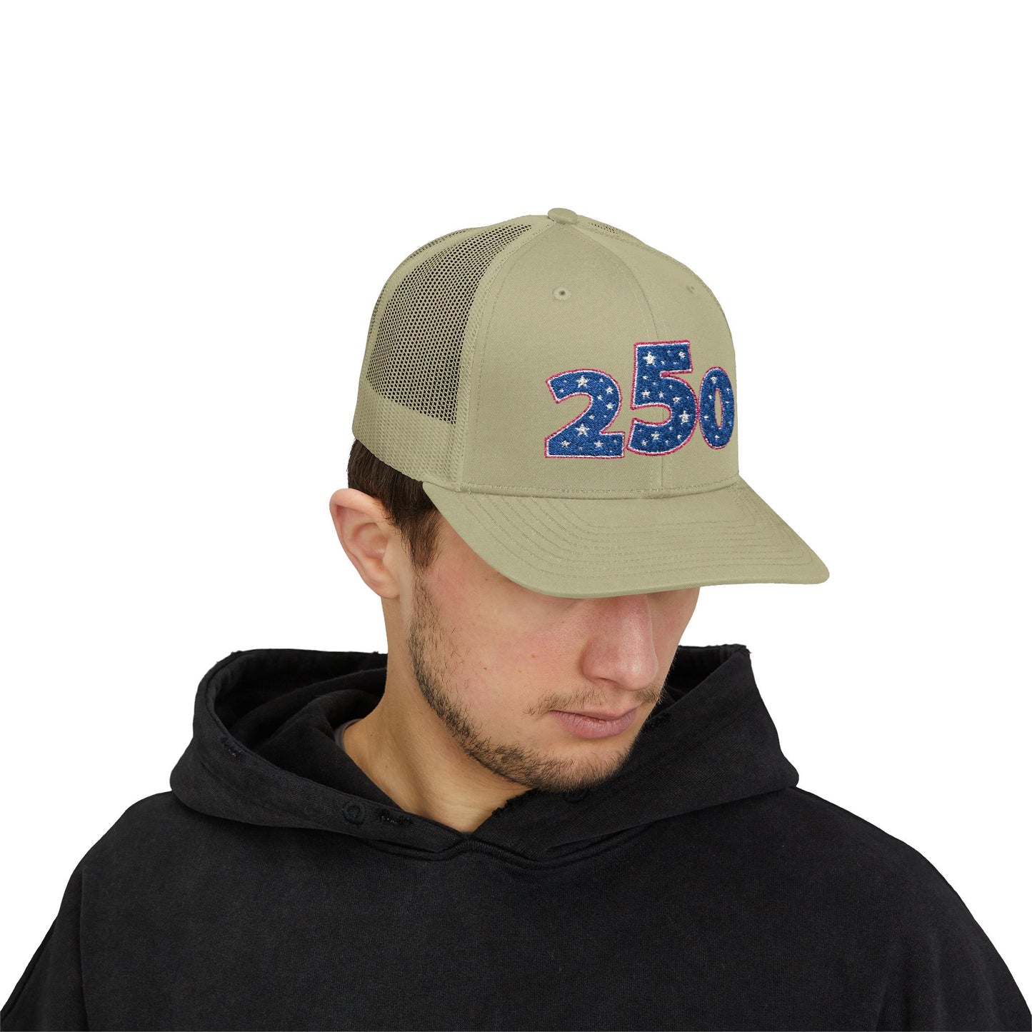 Blue Glitter 250 Patch Snapback Cap | Trucker Mesh Hat