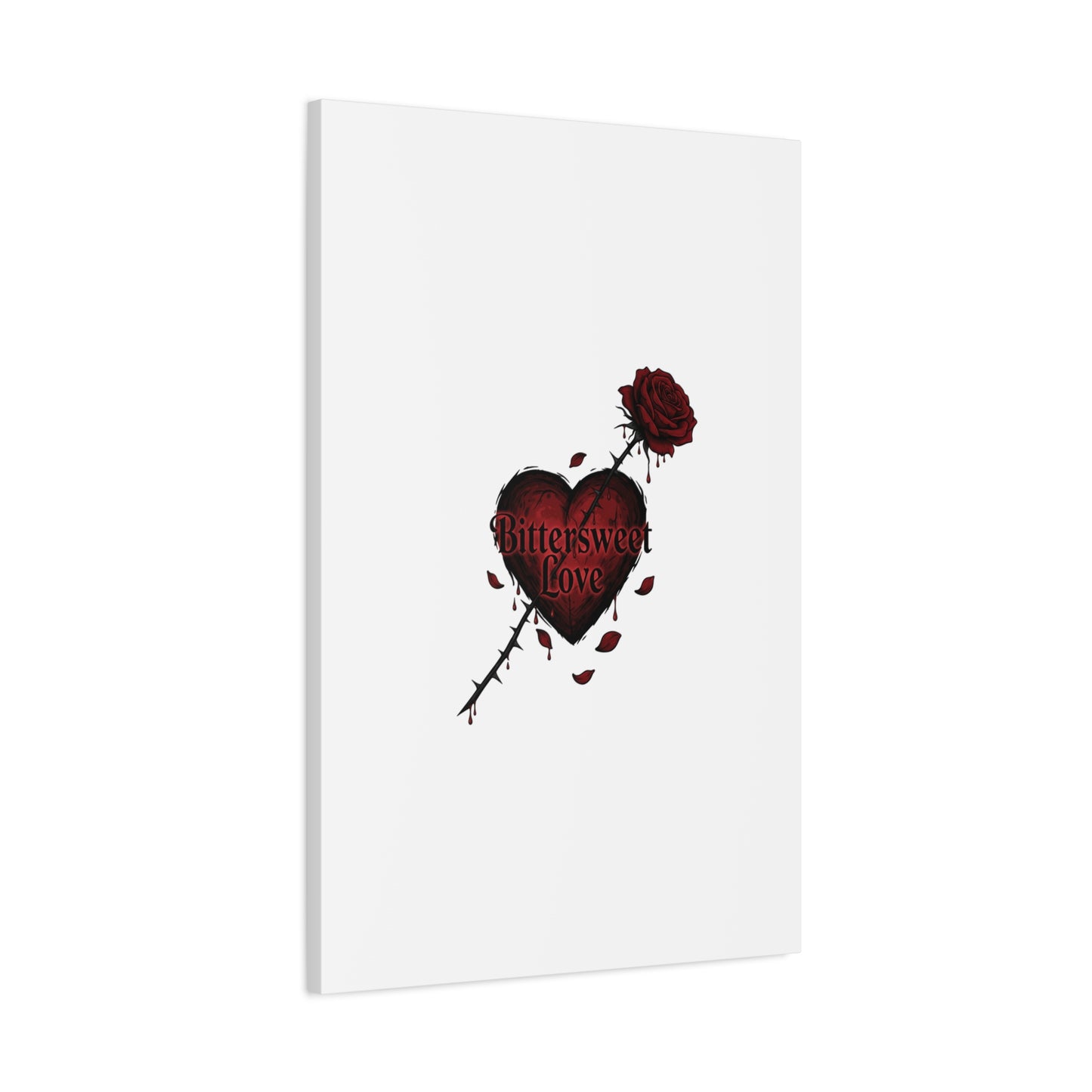 Bittersweet Love heart & thorn rose Canvas | Goth Valentine, Dark Romance Art Print