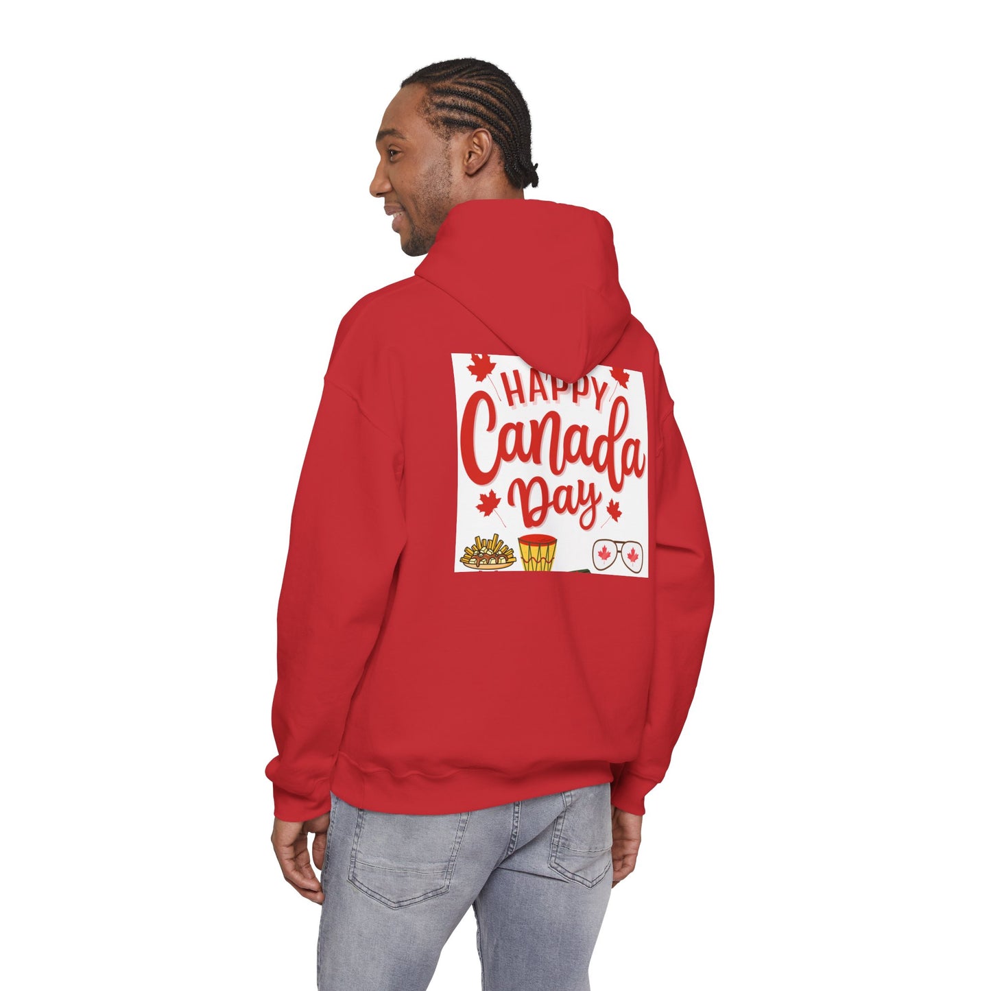Canada Day Hoodie — "Happy Canada Day! Proud Canadian" Celebration Sweatshirt