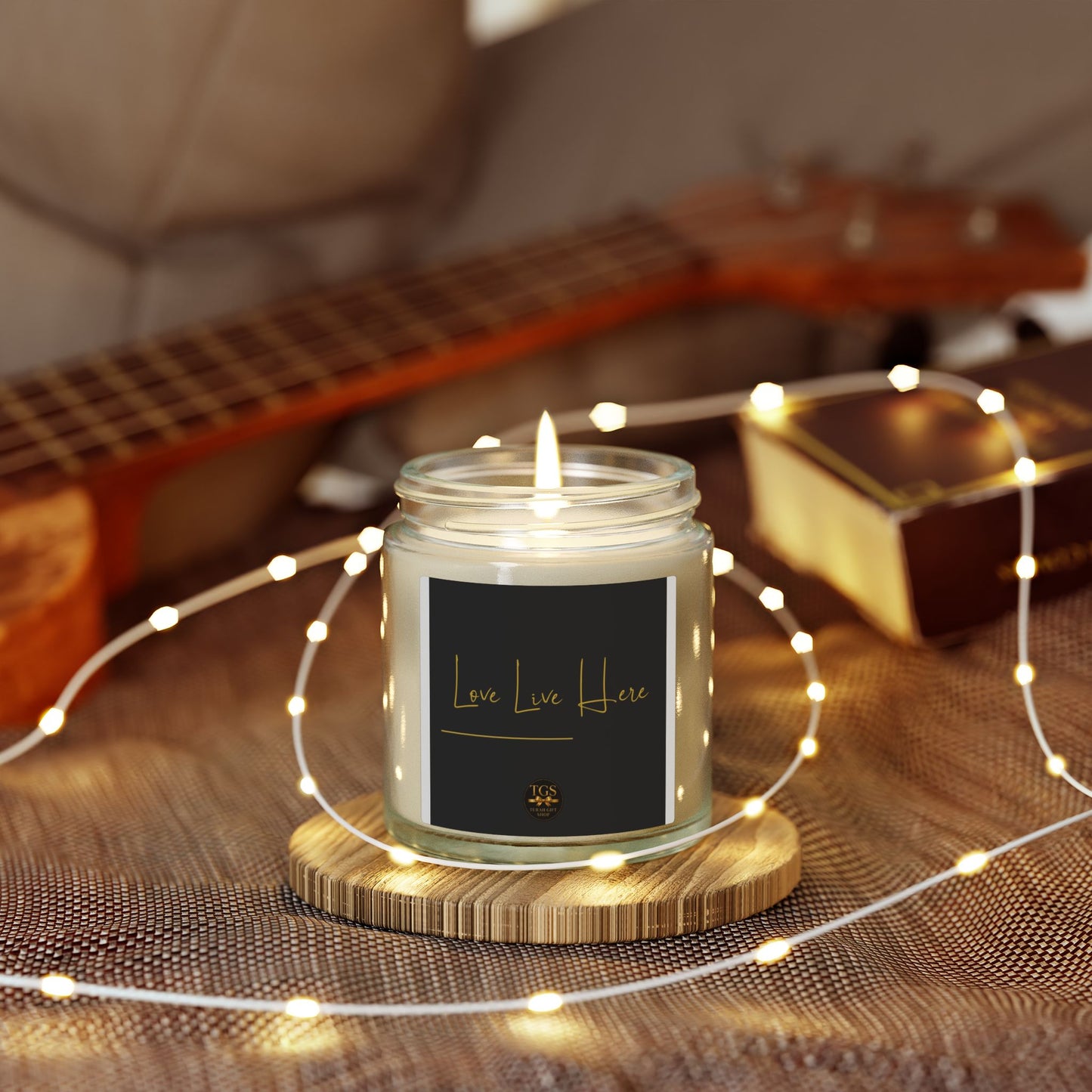 Love Lives Here  Candle