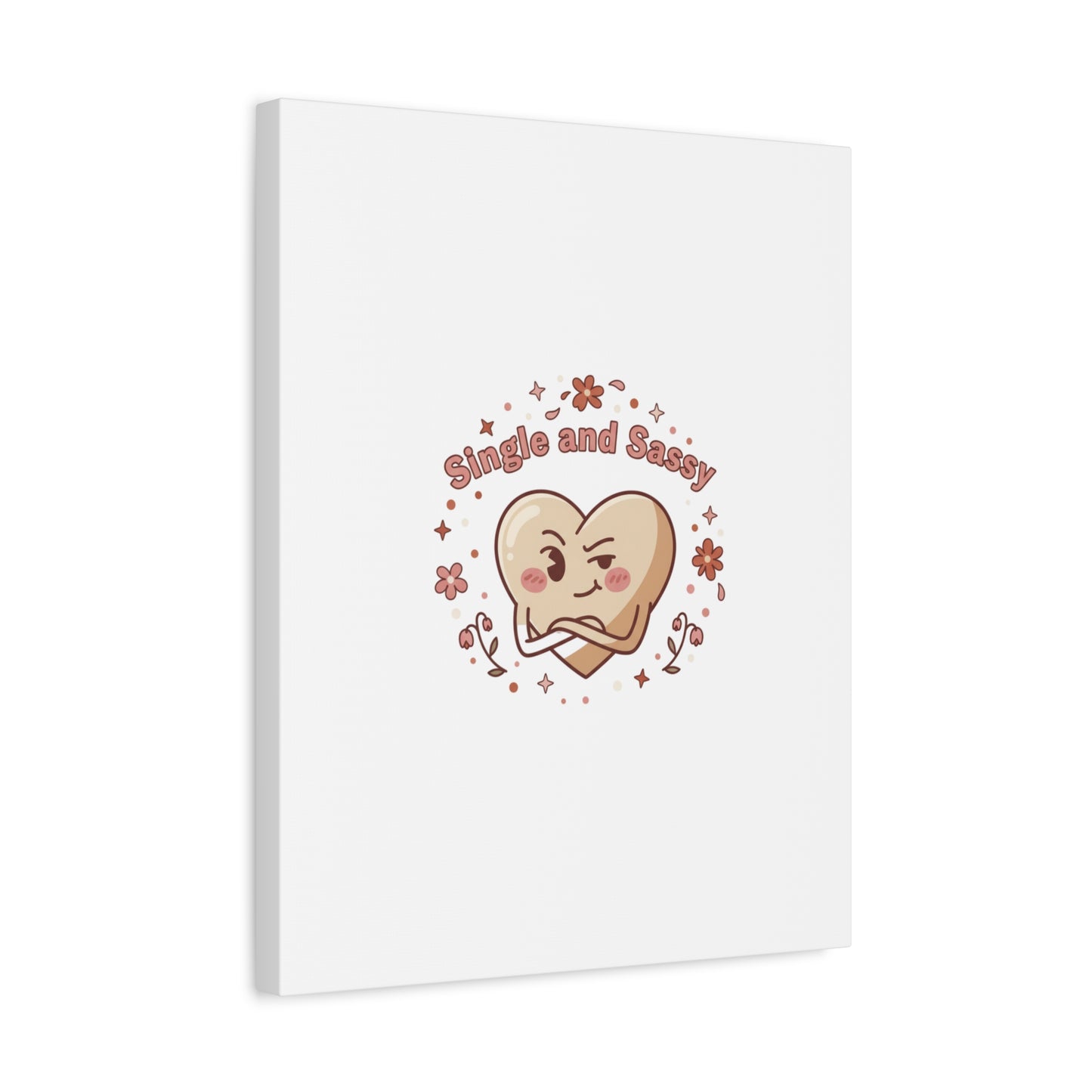 Single and Sassy Heart Canvas | Anti‑Valentine, Pastel Cynic Wall Art
