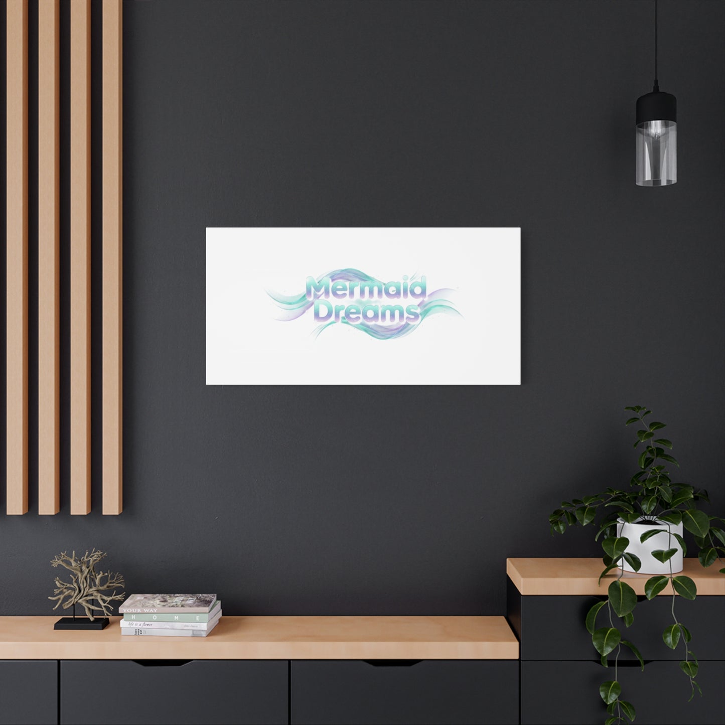 Mermaid Dreams Matte Canvas | iridescent text, pearly word accent