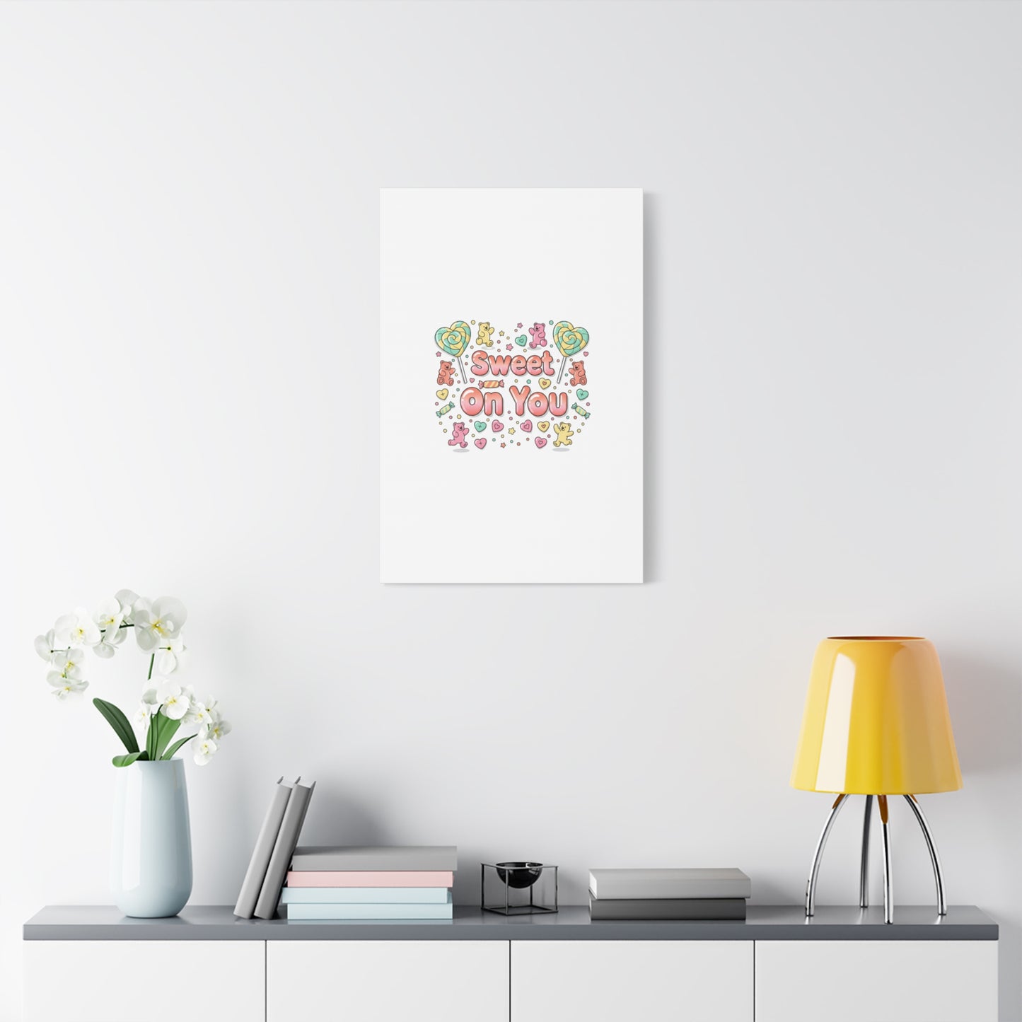 Sweet On You Canvas | Valentine Candycore heart candy pattern, pastel snackcore art