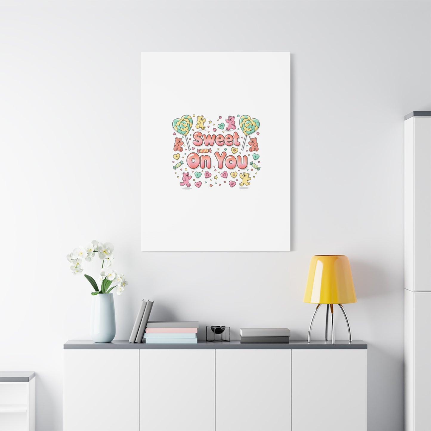 Sweet On You Canvas | Valentine Candycore heart candy pattern, pastel snackcore art