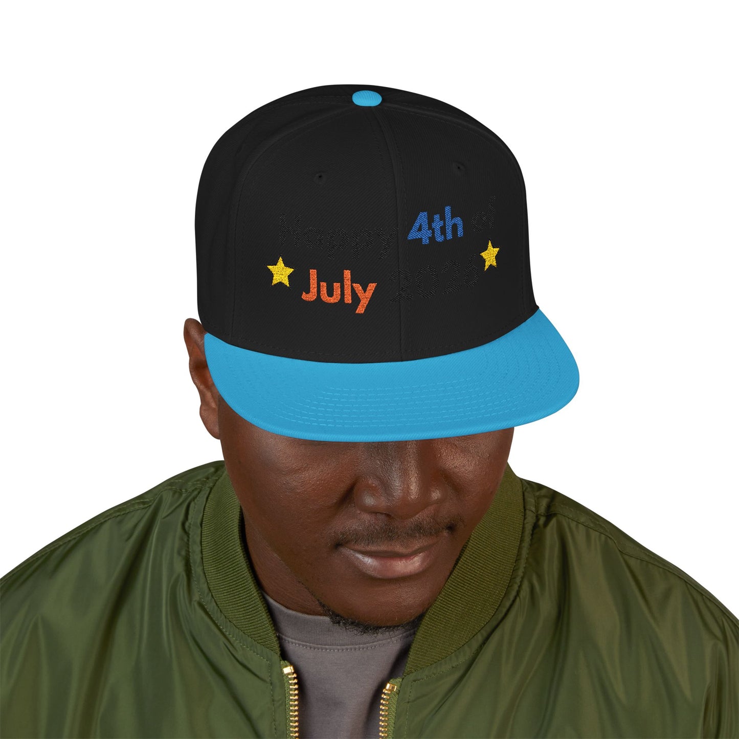 Happy 4th of July 2026 Embroidered Snapback Hat