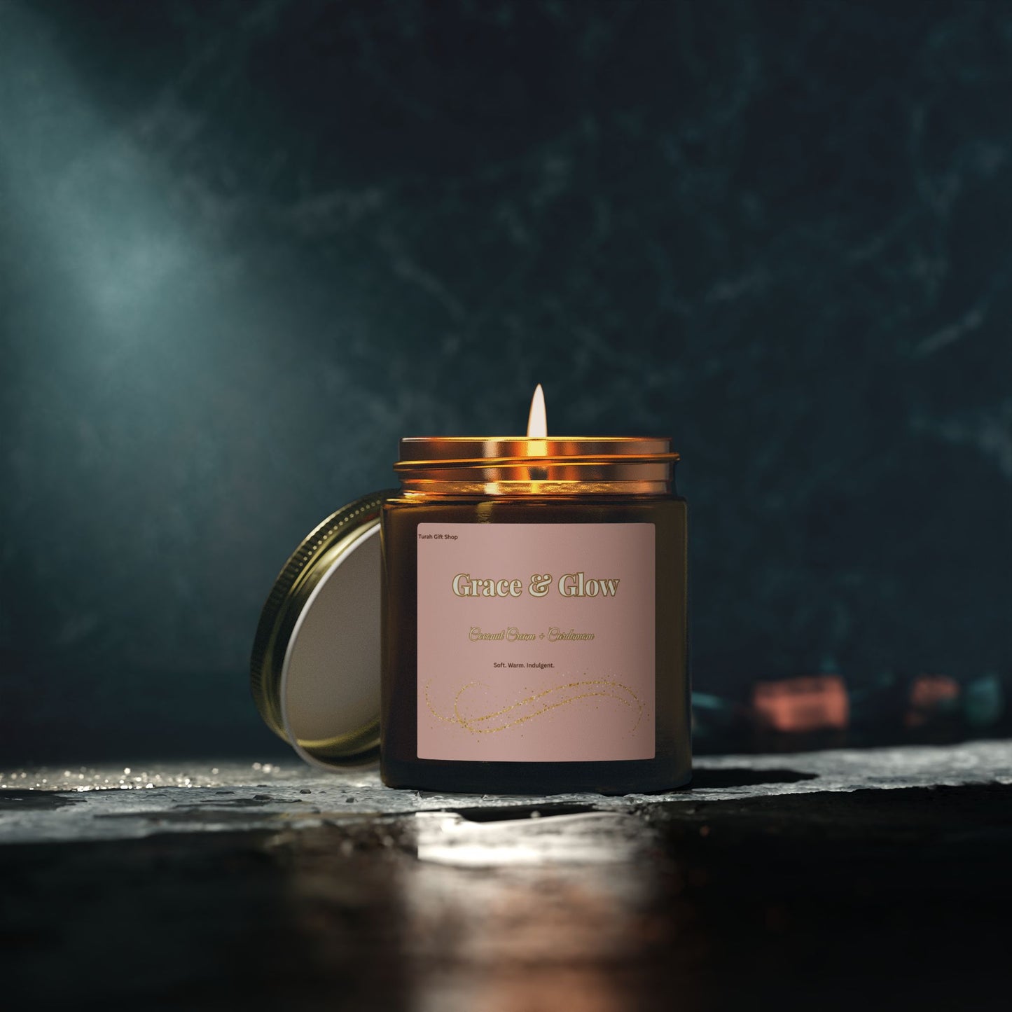 Coconut Apricot Scented Candle (4oz/9oz) – Grace & Glow Jar