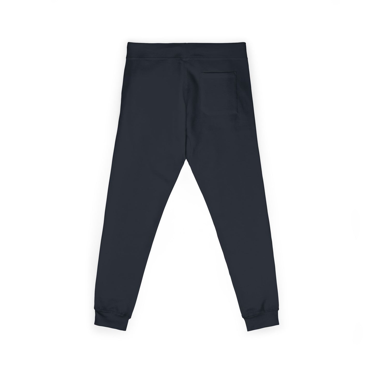 Embroidered Star Patch Sweatpants — White Fleece Joggers