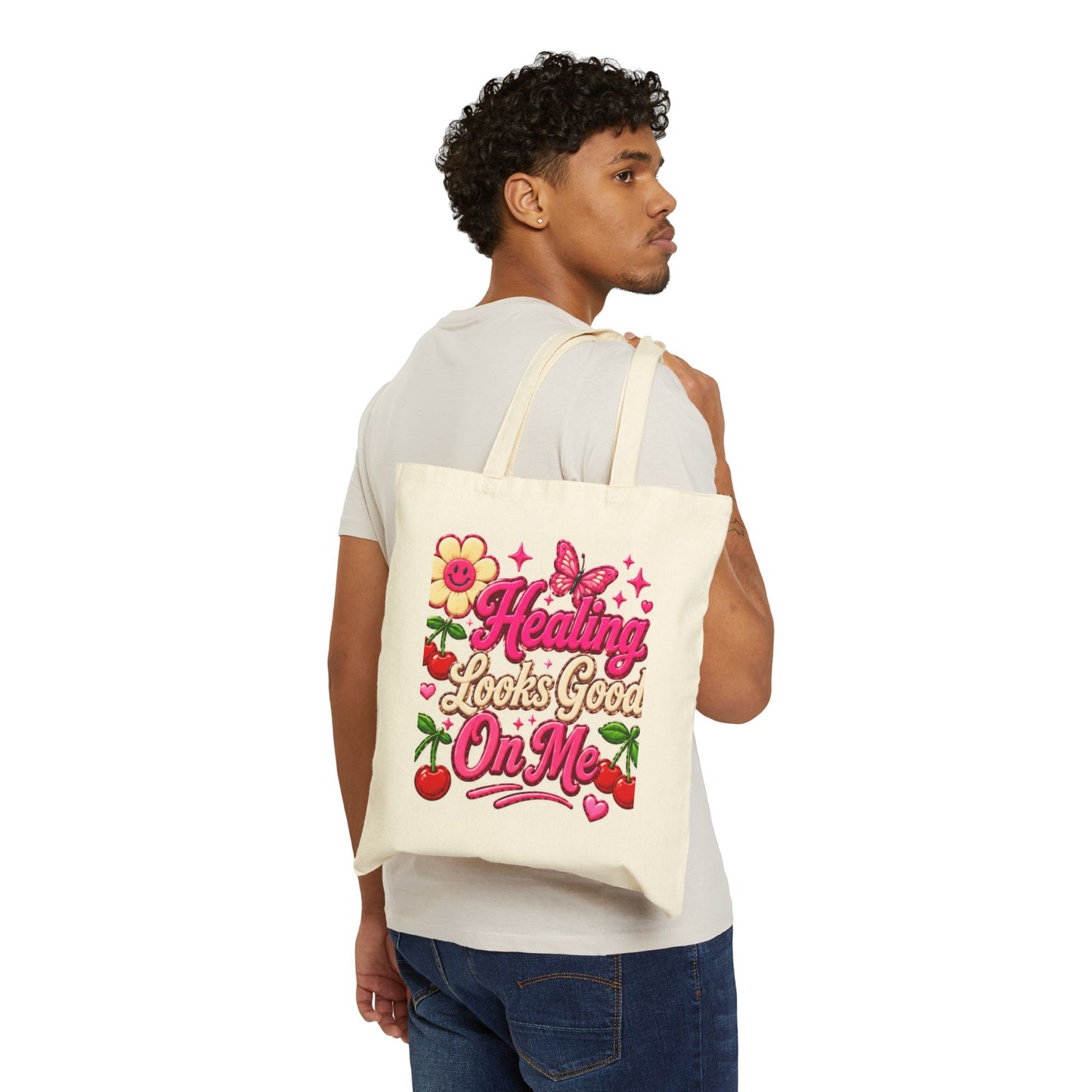 Healing Looks Good On Me Tote Bag | Pretty & Powerful Floral Cherry Design