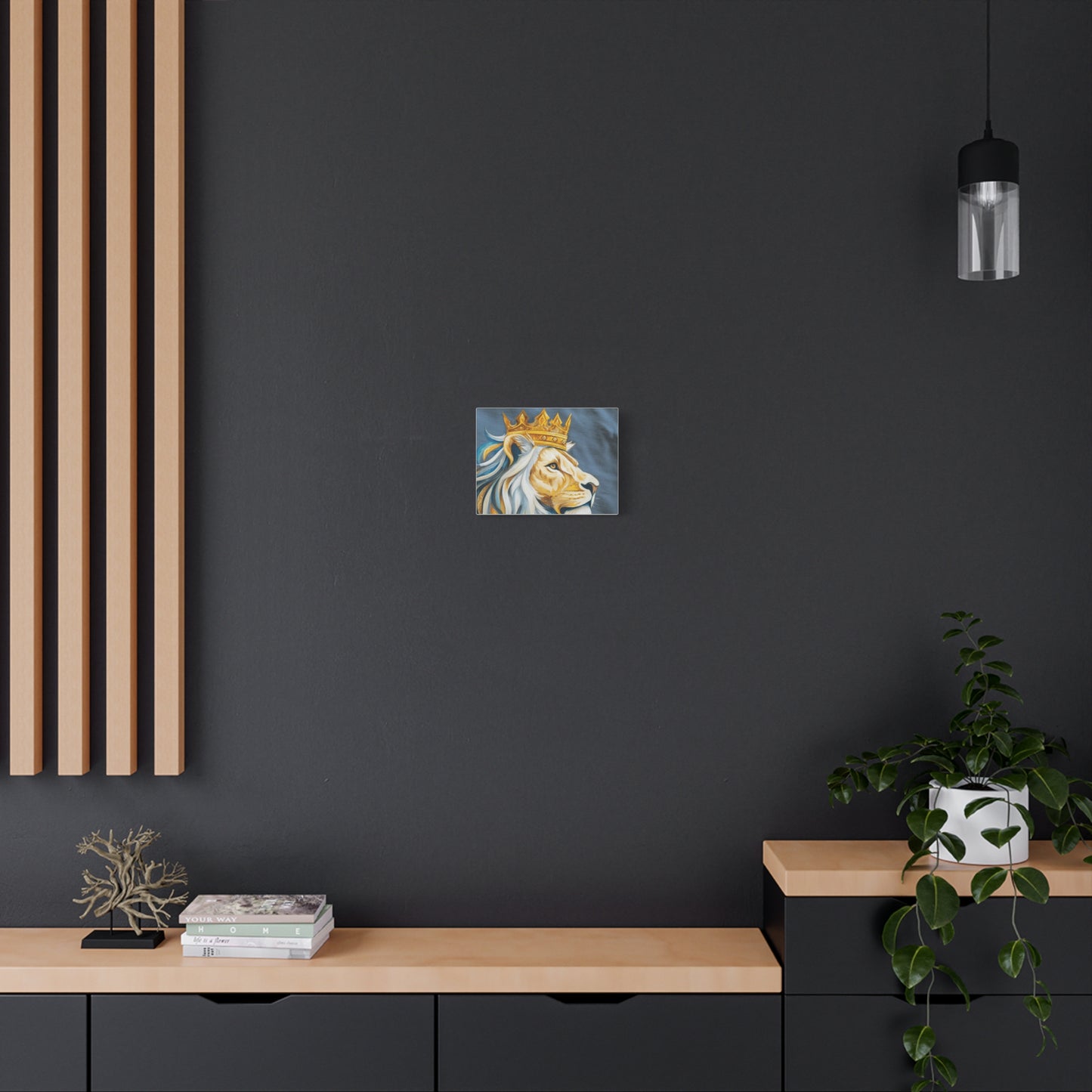 Regal Lion with Crown Canvas