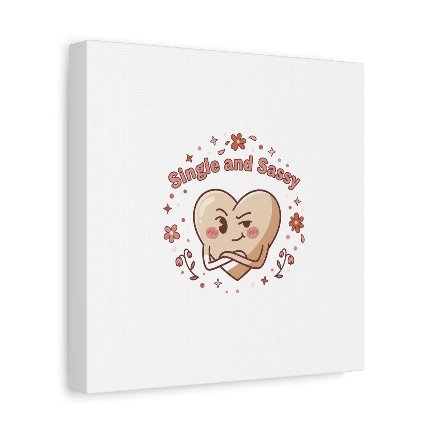Single and Sassy Heart Canvas | Anti‑Valentine, Pastel Cynic Wall Art