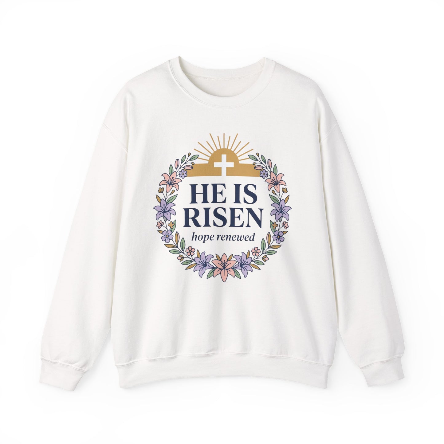 He Is Risen wreath sweatshirt | Christian Easter sweatshirt, resurrection shirt