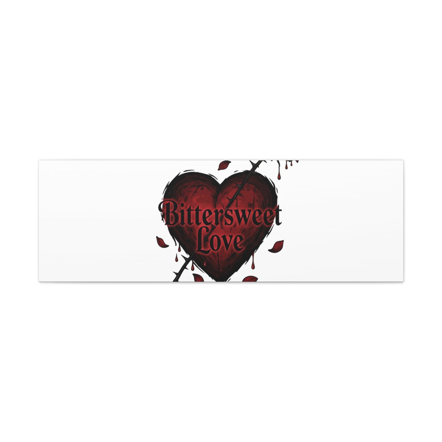 Bittersweet Love heart & thorn rose Canvas | Goth Valentine, Dark Romance Art Print