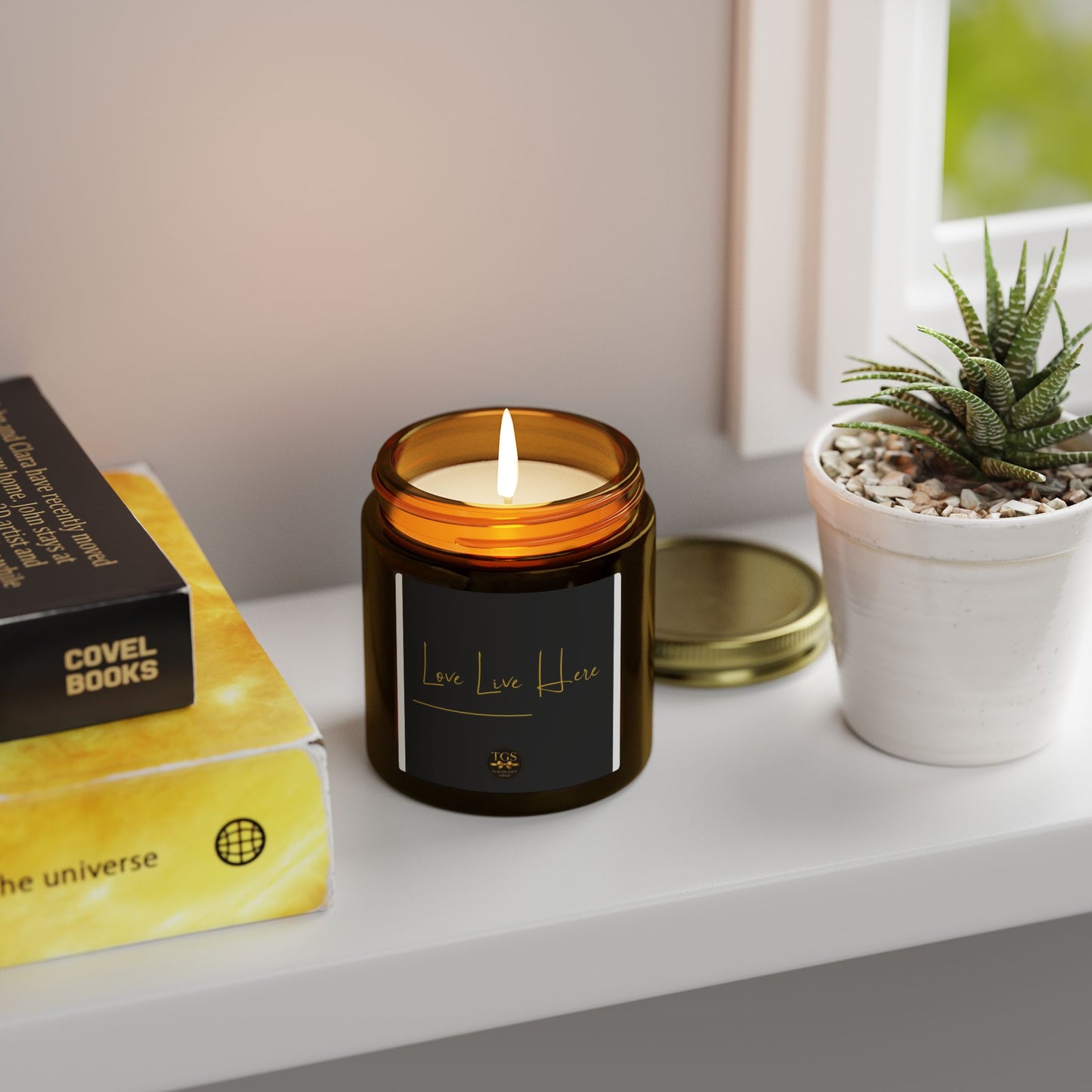 Love Lives Here Candle | Scented Coconut Apricot Wax 4oz 9oz