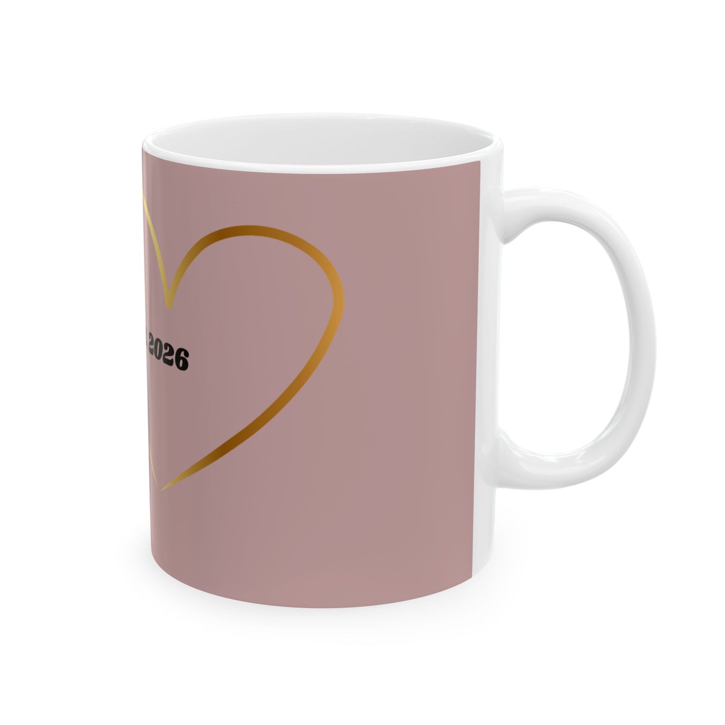 Mama Est. 2026 Ceramic Mug — Pink & Gold New Mom Gift (11oz, 15oz)