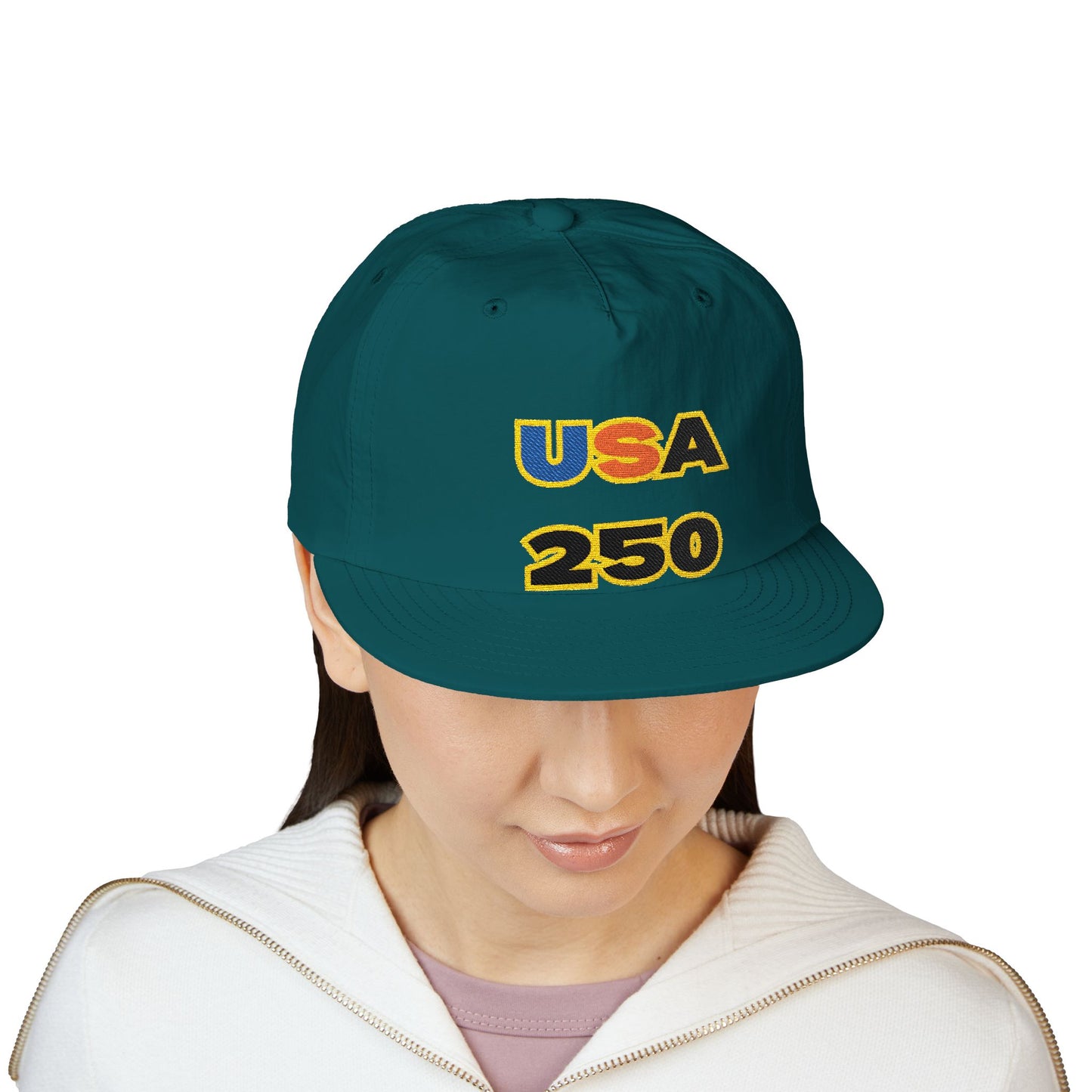 USA 250 Surf Cap | Embroidered Trucker Hat, White Snapback