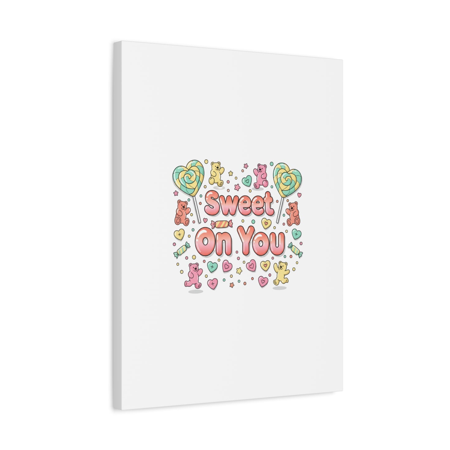 Sweet On You Canvas | Valentine Candycore heart candy pattern, pastel snackcore art