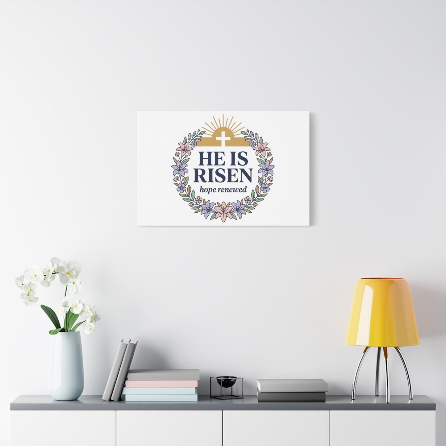 He Is Risen Canvas | Christian Easter Wall Art, Resurrection Scripture