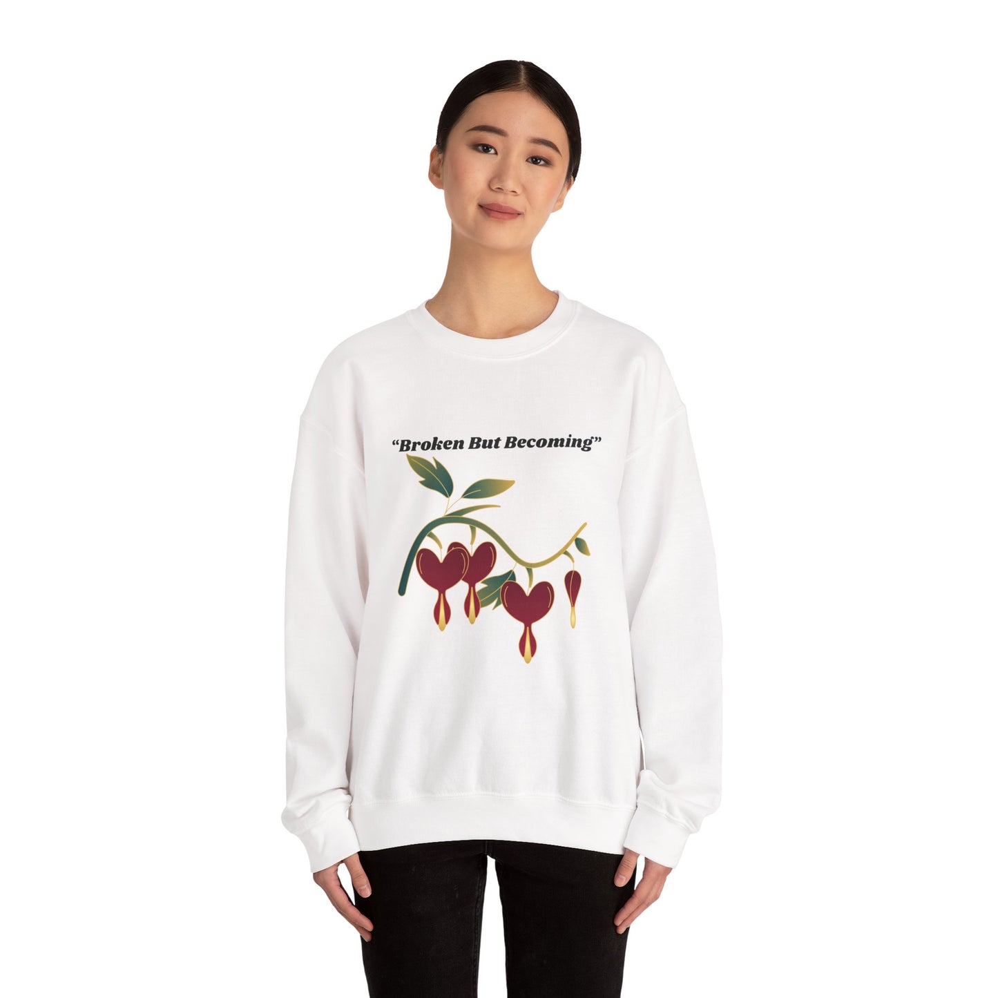 Ladies Pullover Sweatshirt Broken But Becoming