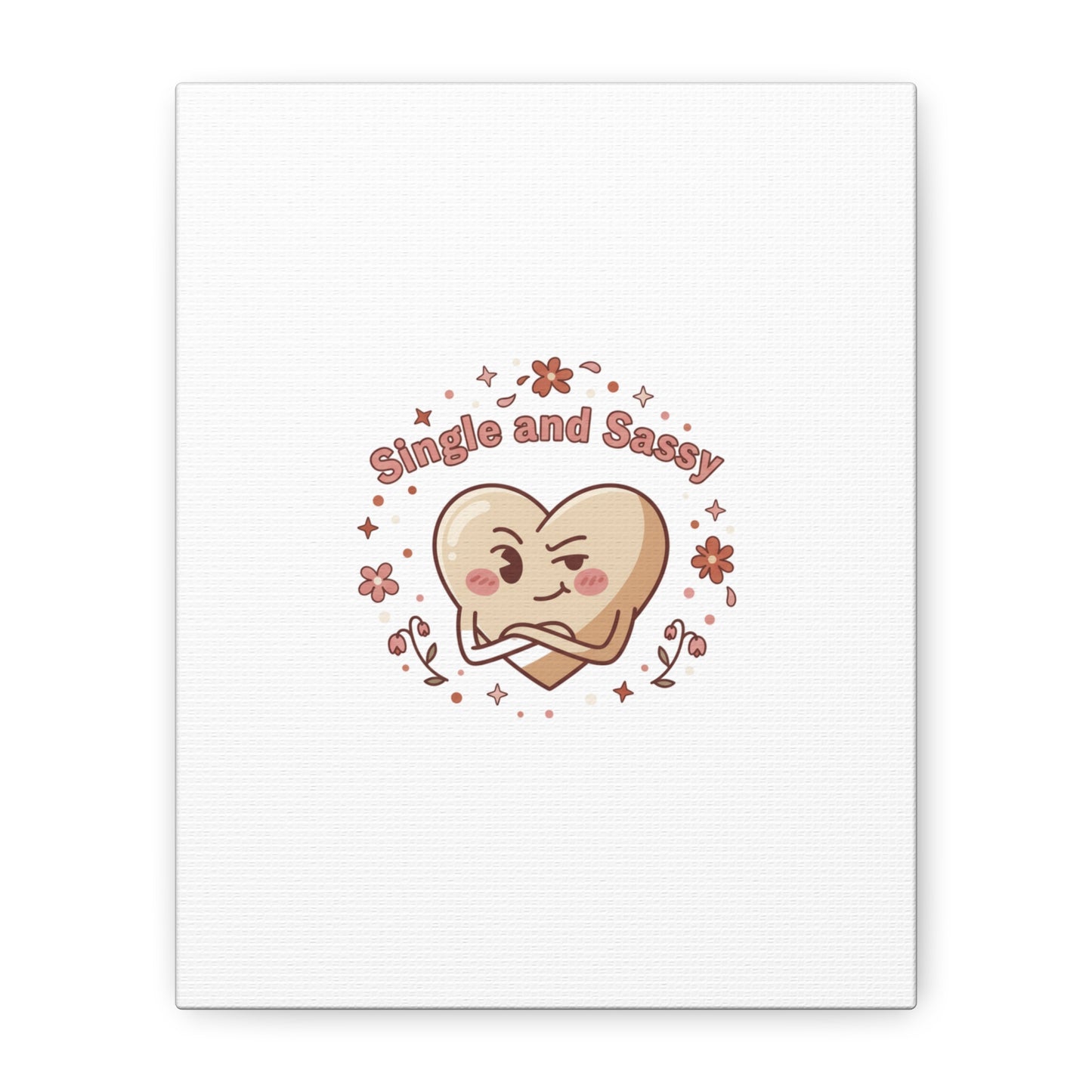 Single and Sassy Heart Canvas | Anti‑Valentine, Pastel Cynic Wall Art