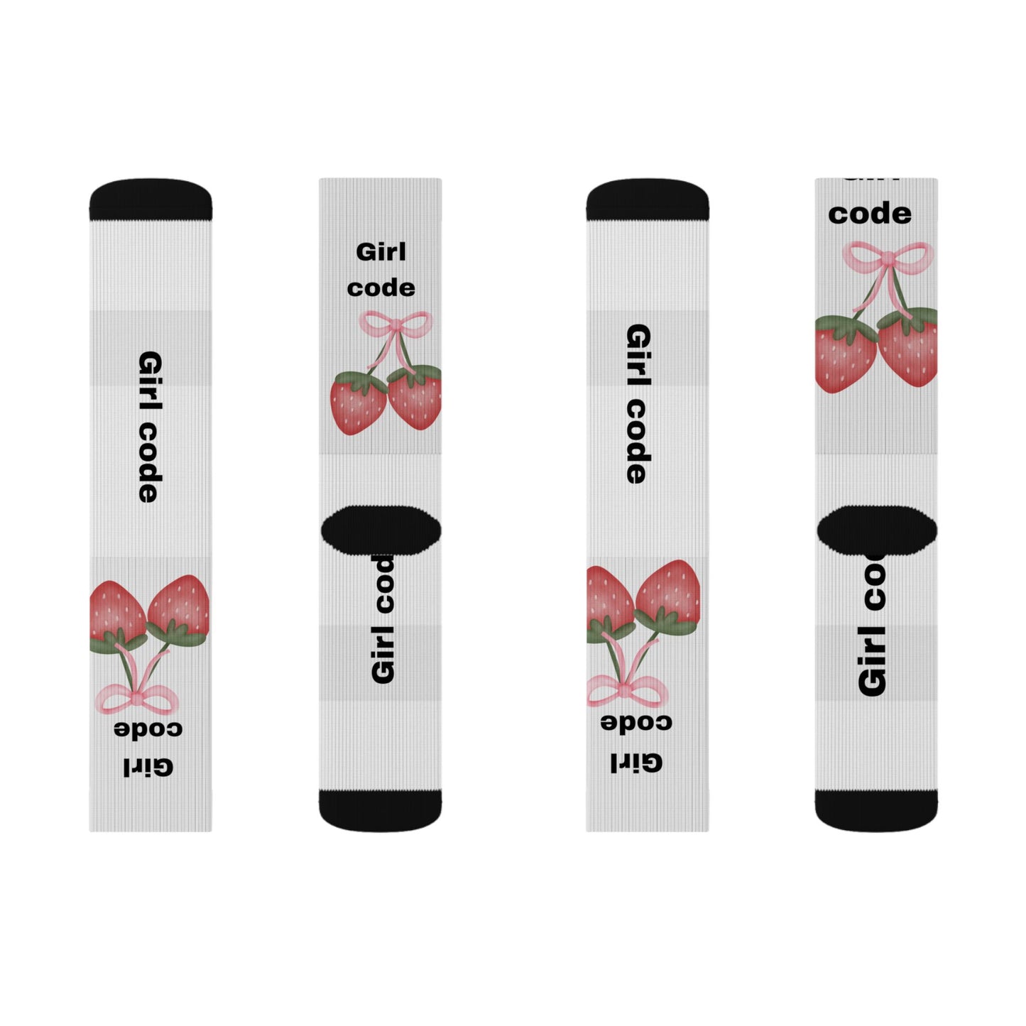Girl Code Strawberry Crew Socks | Sublimation Socks