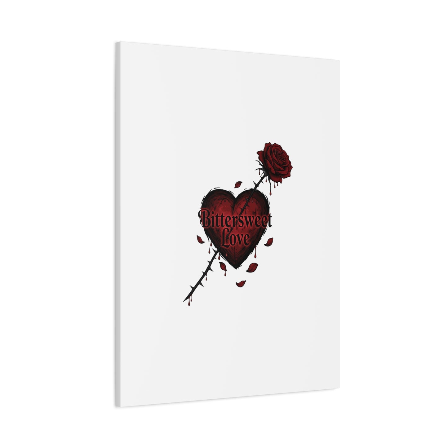 Bittersweet Love heart & thorn rose Canvas | Goth Valentine, Dark Romance Art Print