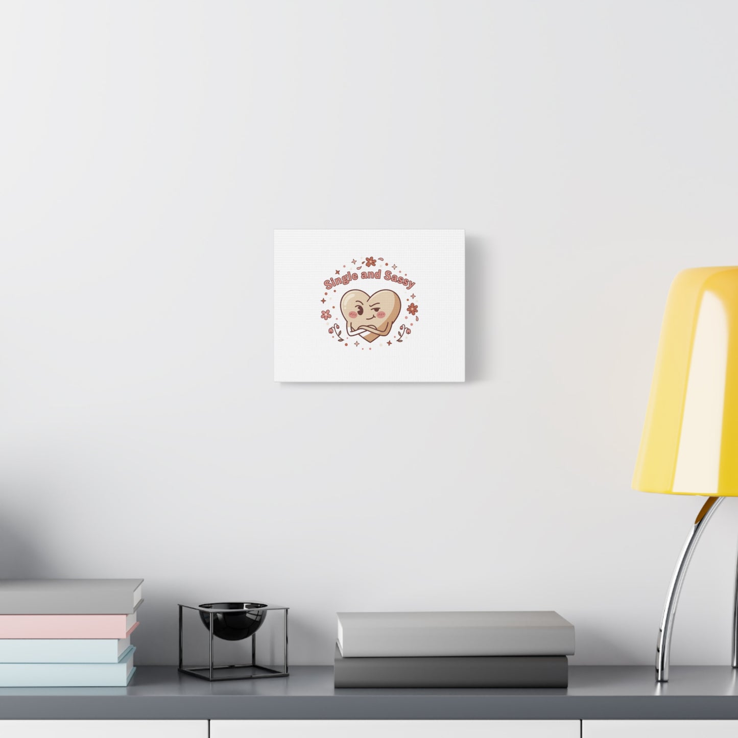 Single and Sassy Heart Canvas | Anti‑Valentine, Pastel Cynic Wall Art