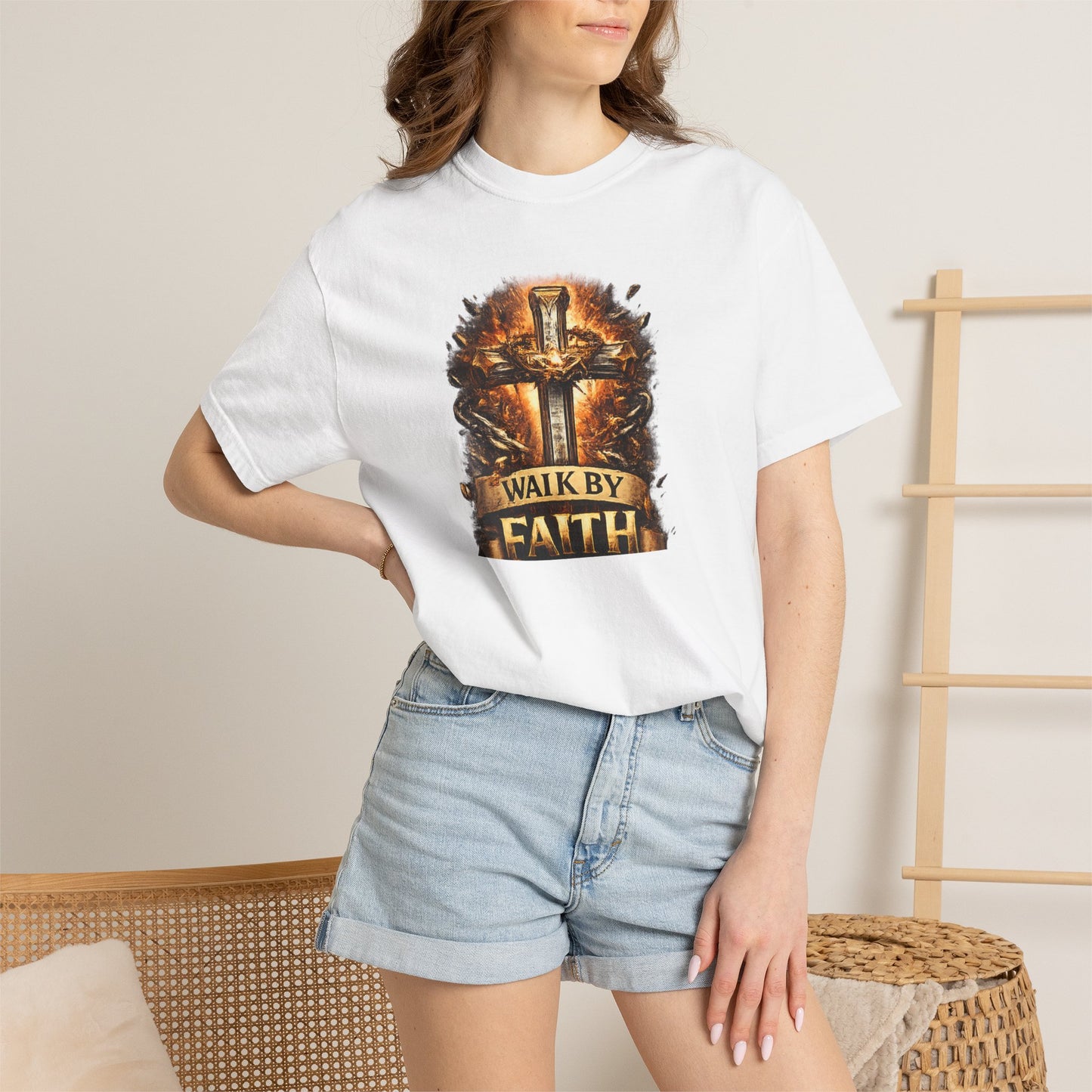 Walk By Faith T-Shirt — Christian Armor Graphic Tee