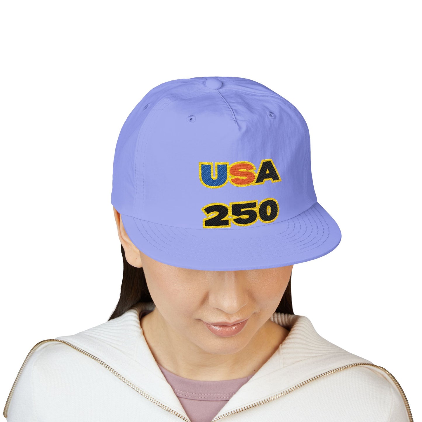 USA 250 Surf Cap | Embroidered Trucker Hat, White Snapback