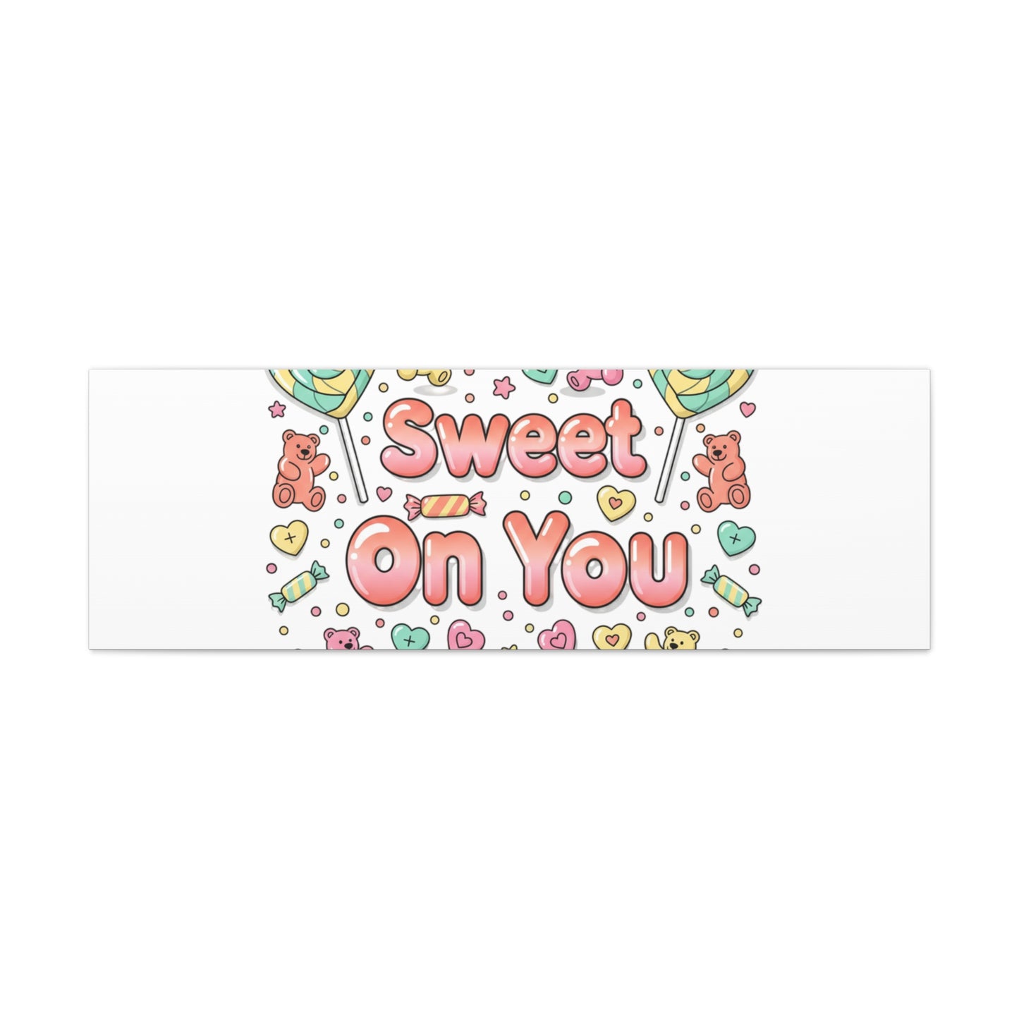 Sweet On You Canvas | Valentine Candycore heart candy pattern, pastel snackcore art