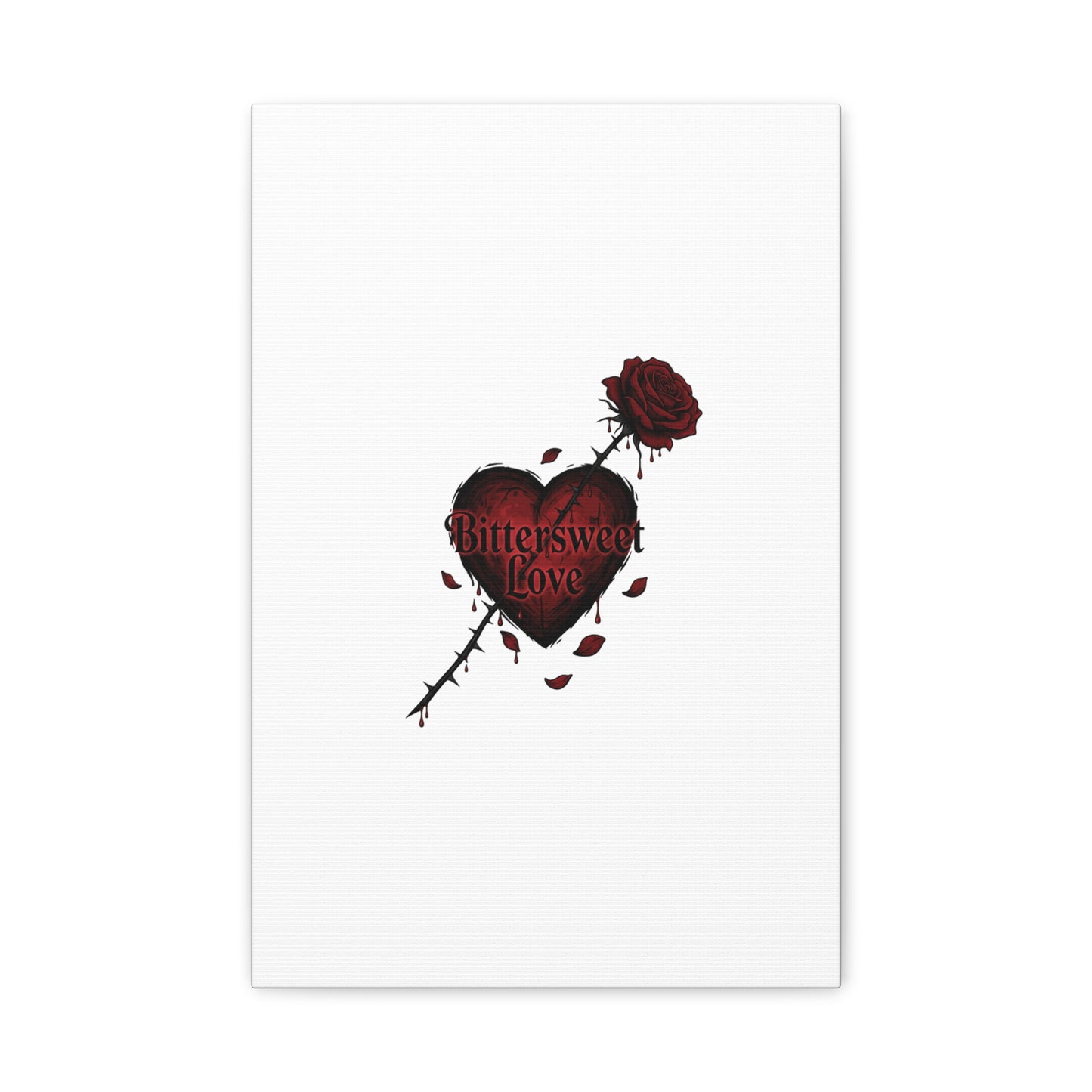 Bittersweet Love heart & thorn rose Canvas | Goth Valentine, Dark Romance Art Print