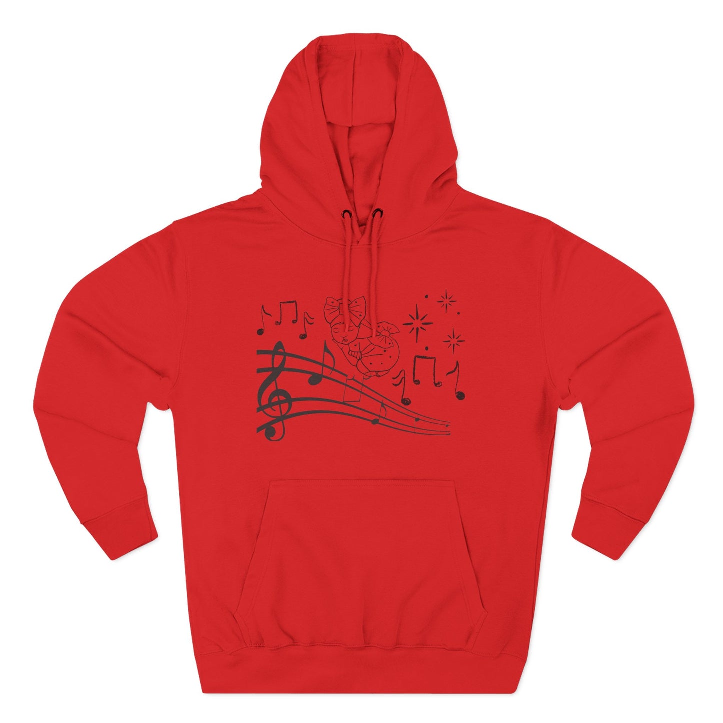 Musical Notes Hoodie – Cute Bunny on Staff Graphic Pullover