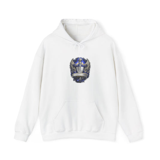 Knight Helmet Crest Hoodie — Medieval Armor Emblem Sweatshirt