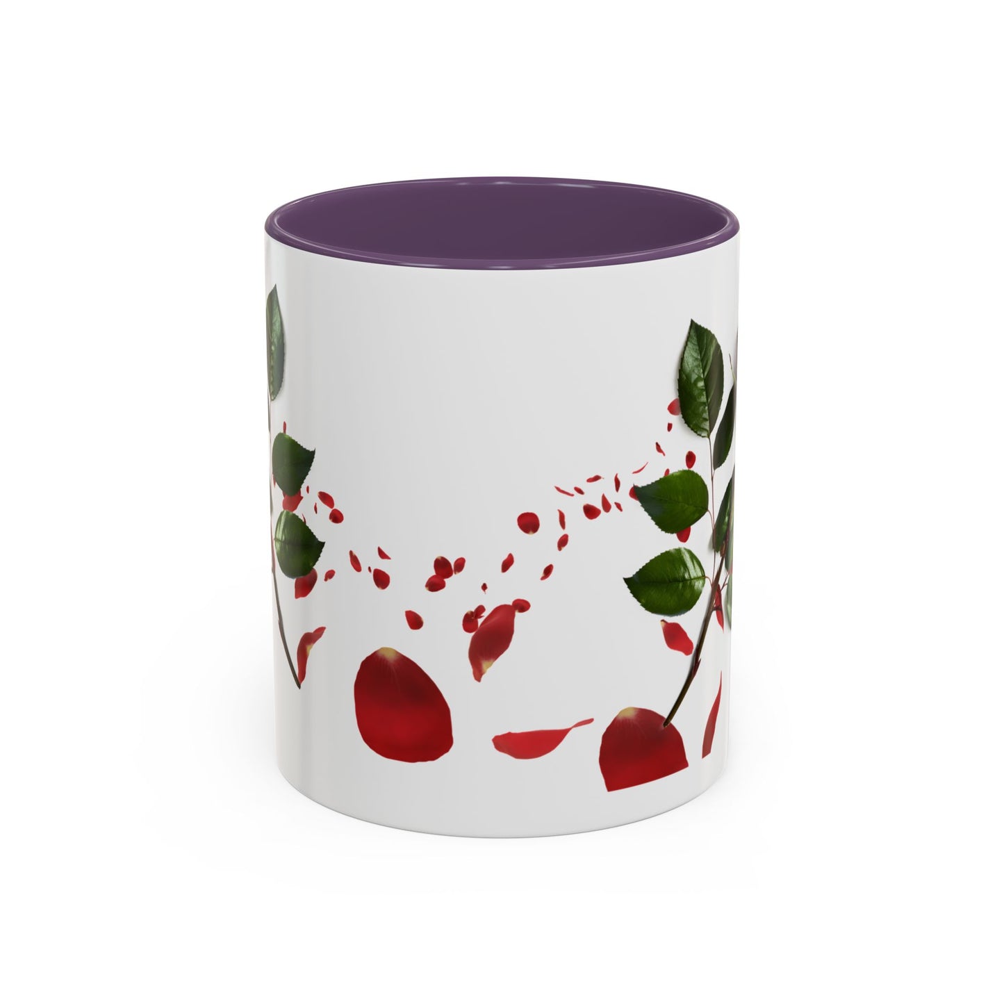 Red Rose Petals Accent Coffee Mug | 11oz 15oz
