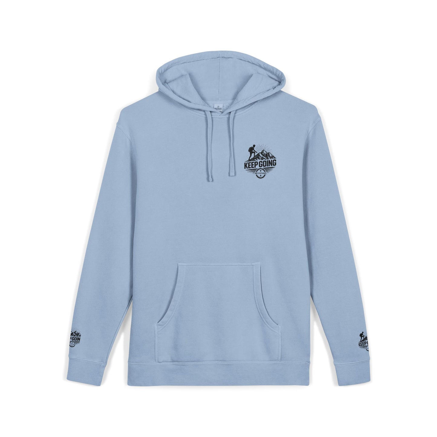 Keep Going Hoodie | Motivational Text Pigment-Dyed Hoodie