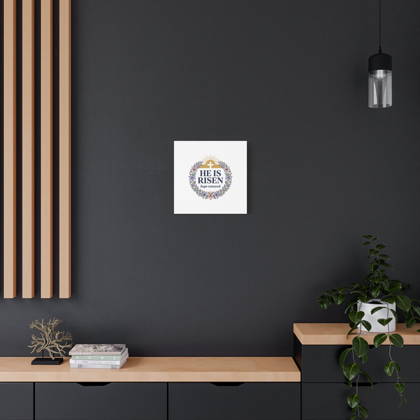 He Is Risen Canvas | Christian Easter Wall Art, Resurrection Scripture