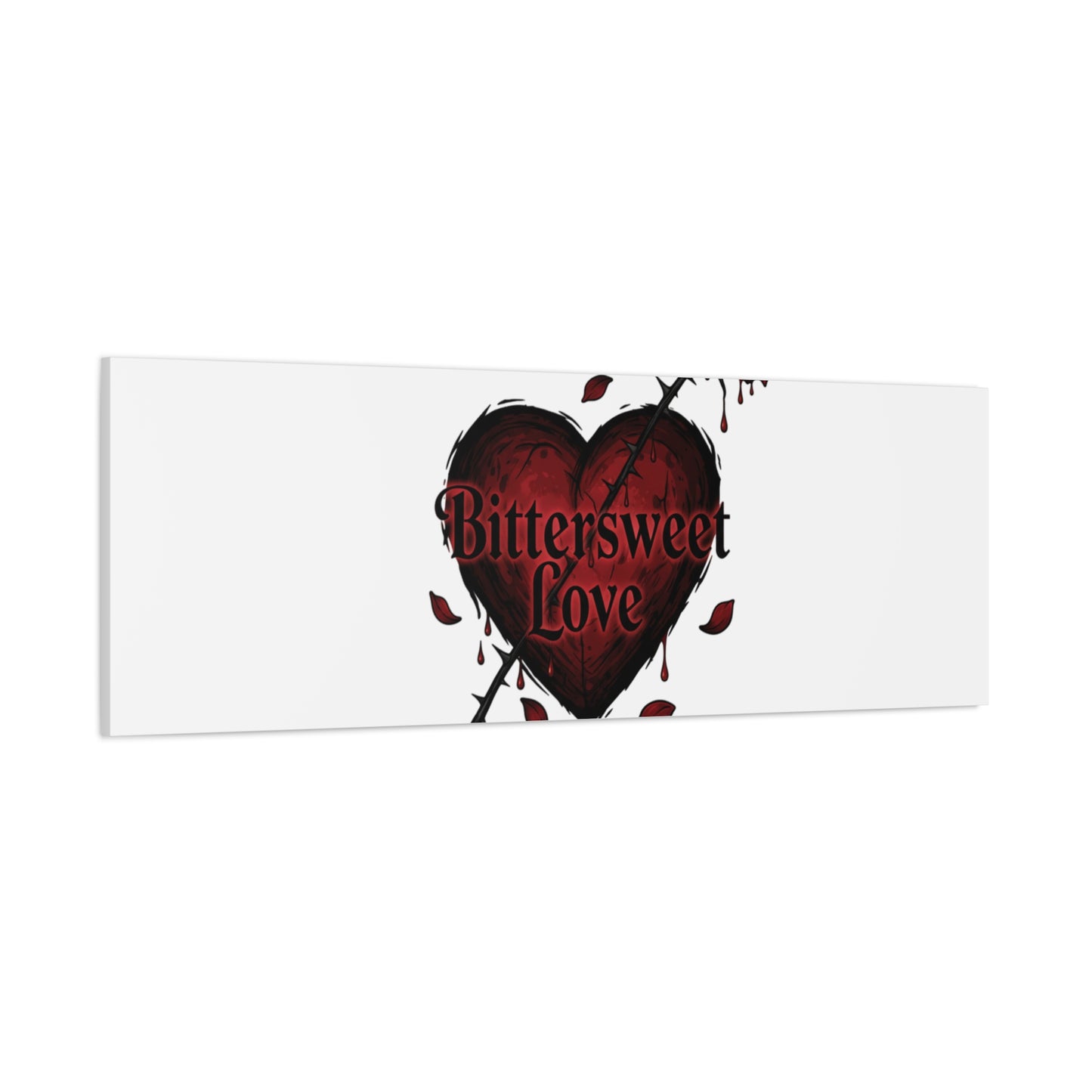 Bittersweet Love heart & thorn rose Canvas | Goth Valentine, Dark Romance Art Print