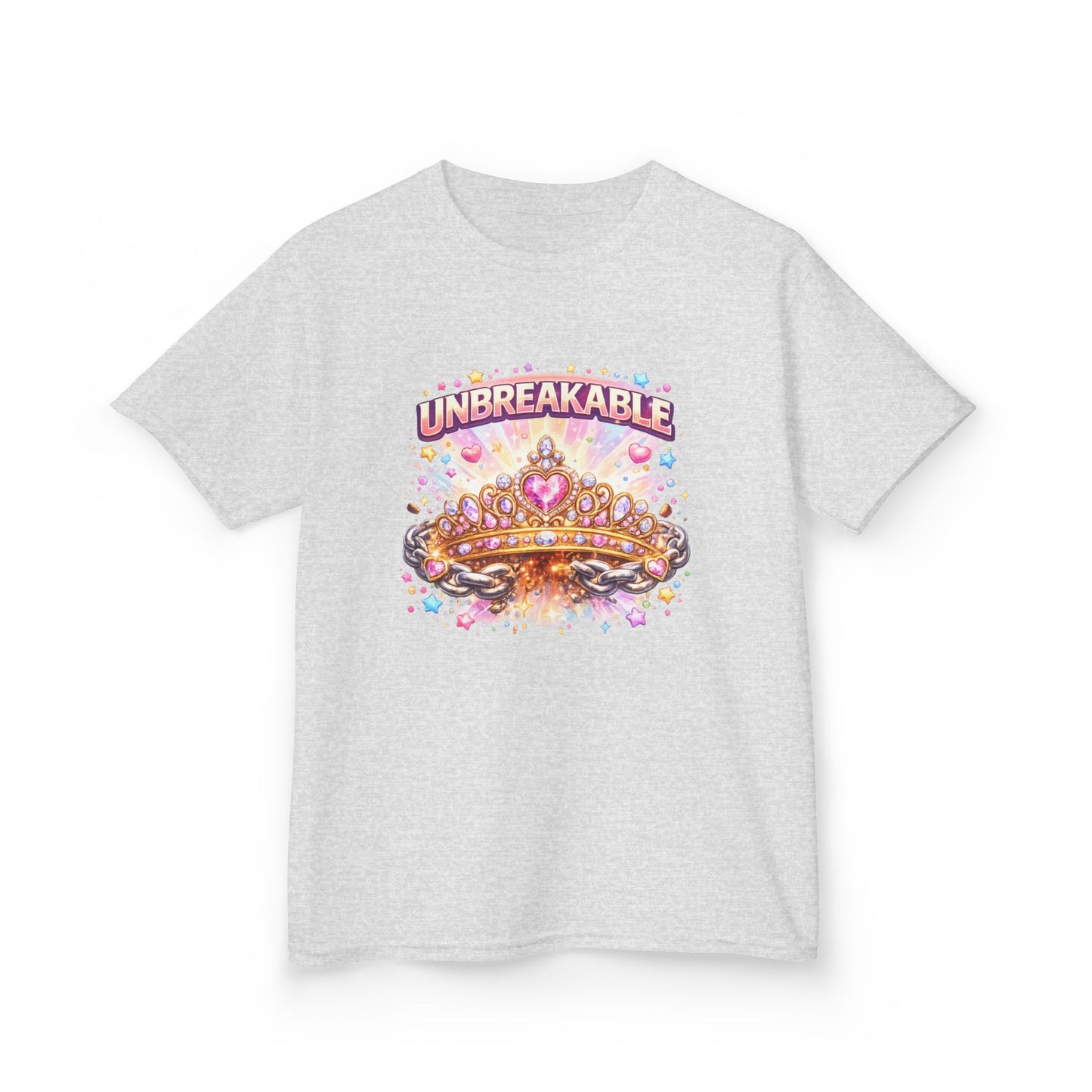 Unbreakable Crown Kids T-Shirt – Colorful Princess Crown Graphic Tee