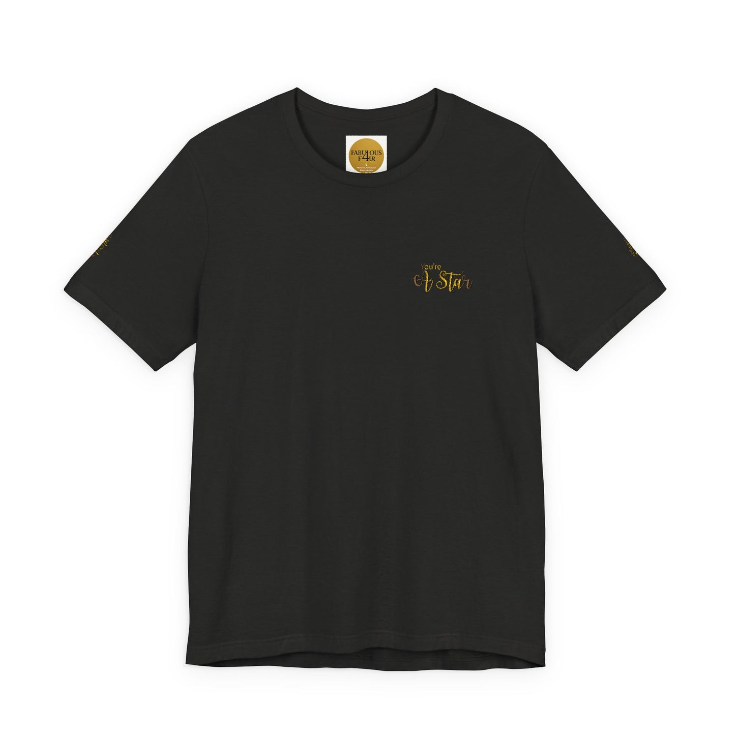 White Bee Graphic Tee — Small Chest & Sleeve Floral Bee Design