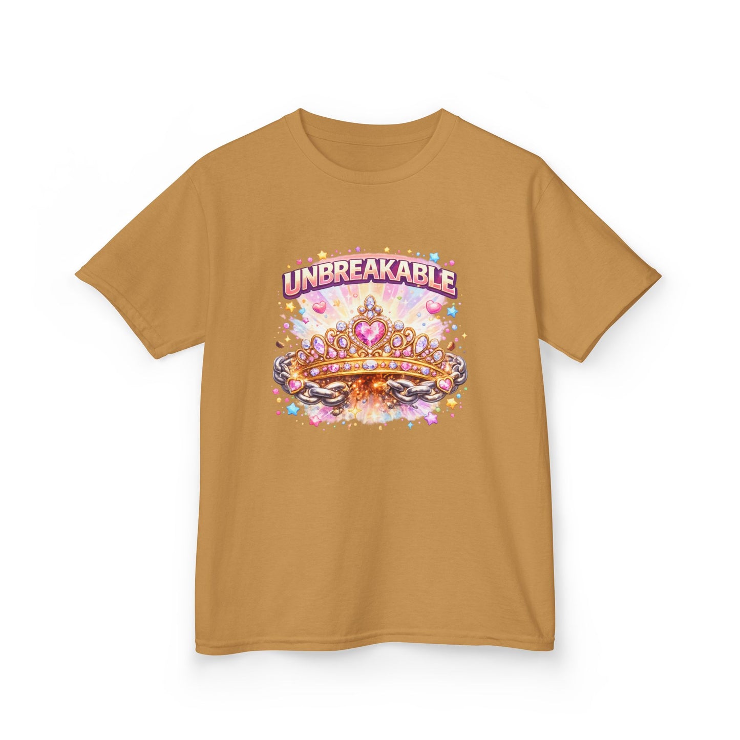 Unbreakable Crown Kids T-Shirt – Colorful Princess Crown Graphic Tee