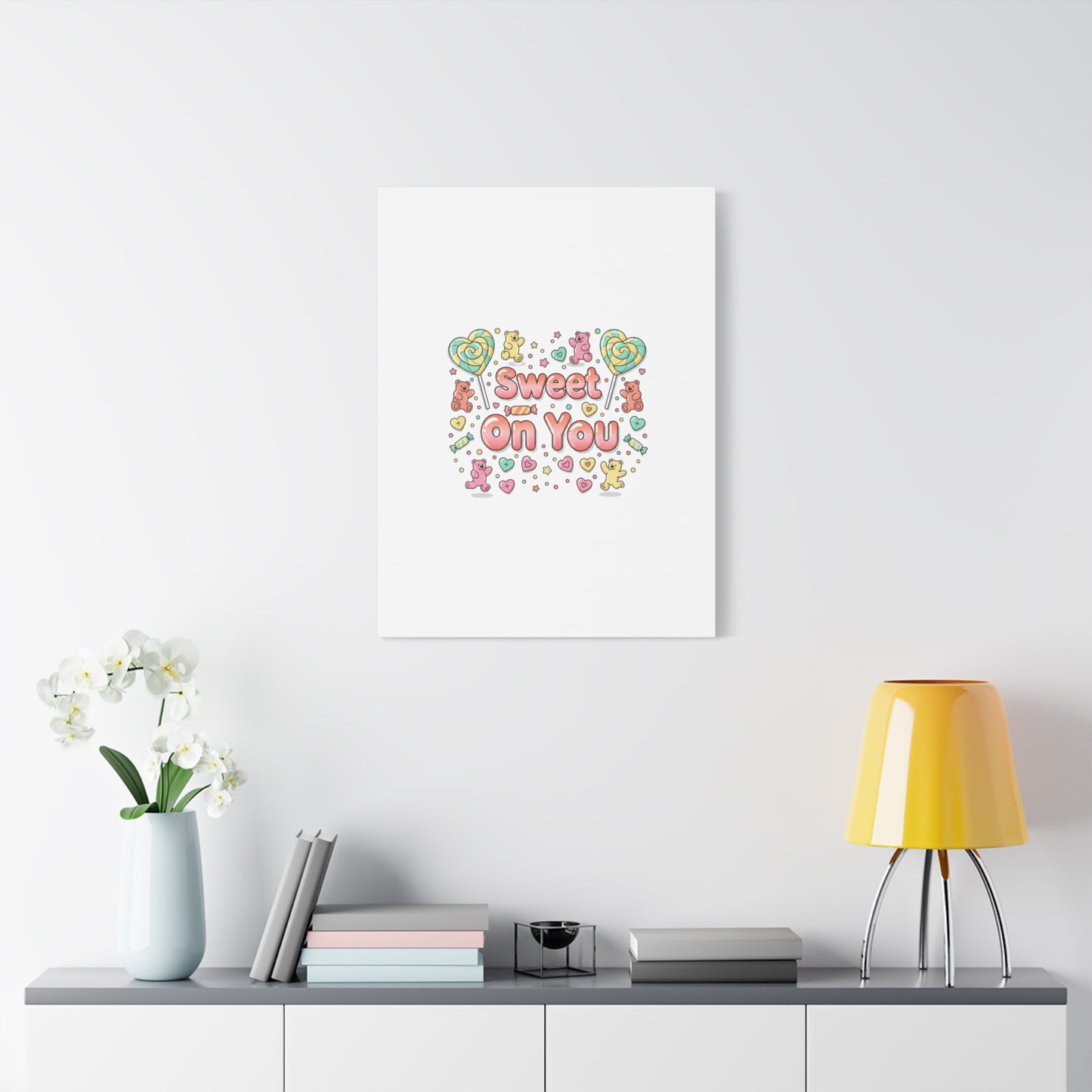 Sweet On You Canvas | Valentine Candycore heart candy pattern, pastel snackcore art
