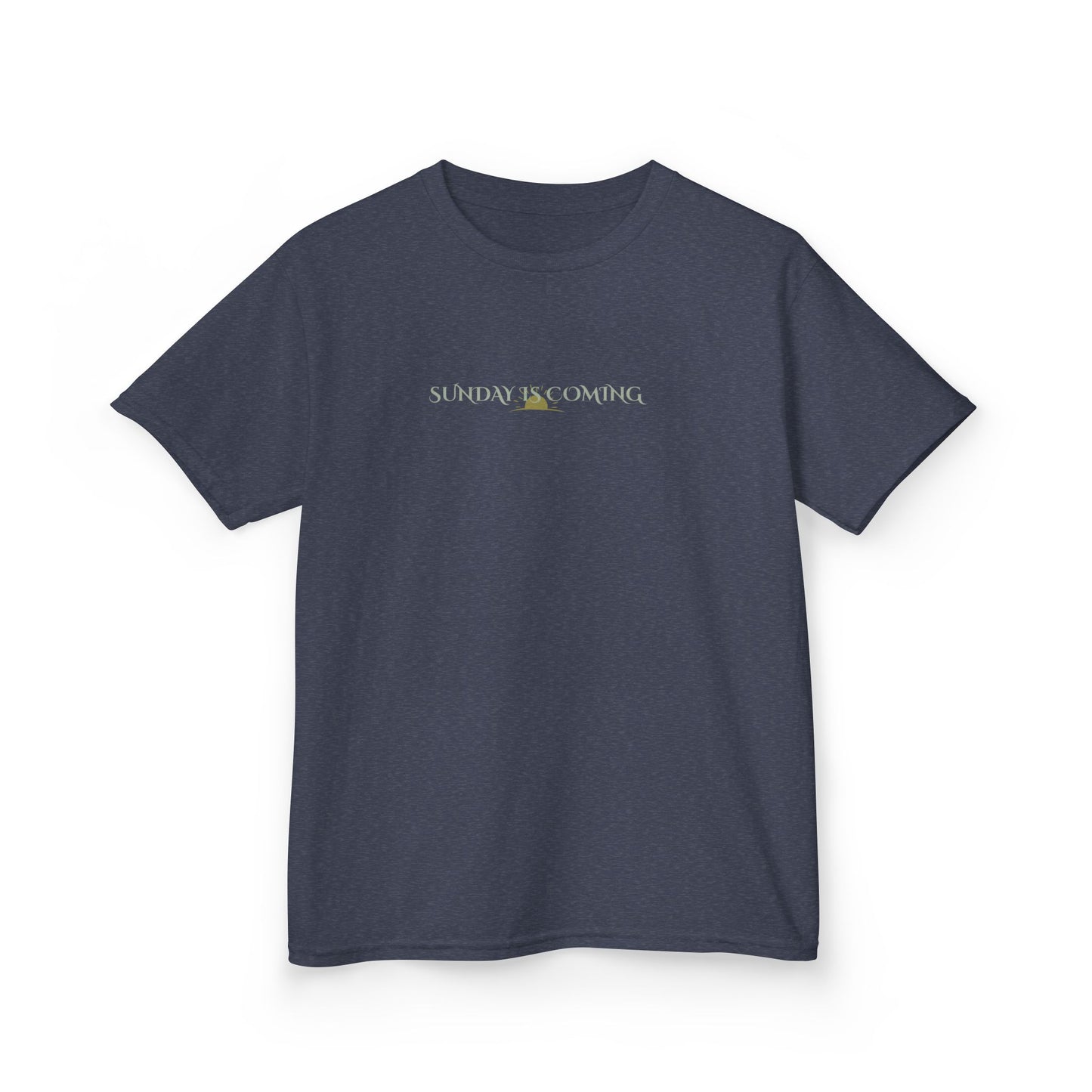 Kids Tee — Minimal "Always Be Curious" Rainbow Text